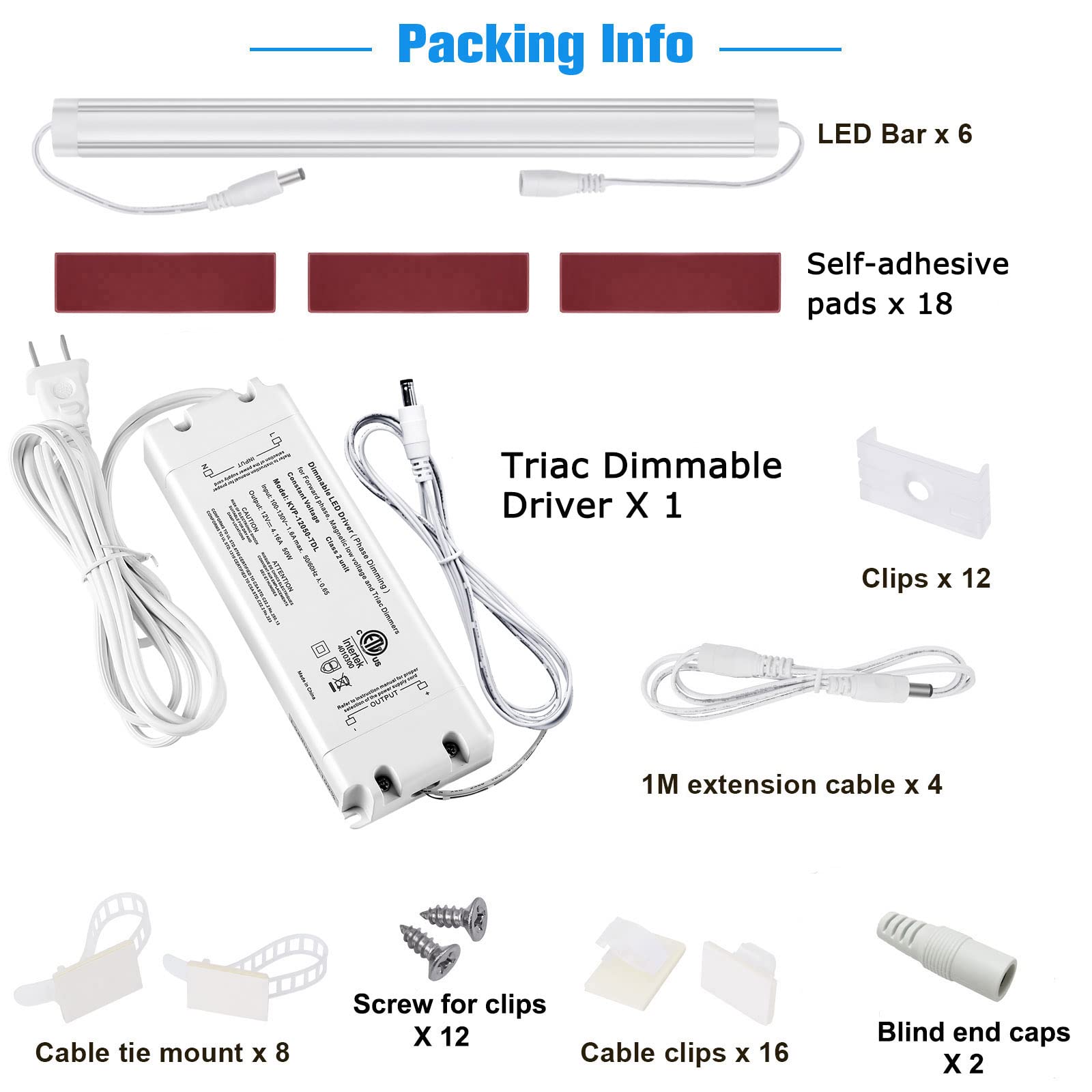Litever Under Cabinet LED Lights Kit, Dimmable 35W 2000 Lumen, Warm White 3000K, Linkable Lighting Strip for Kitchen Cabinets
