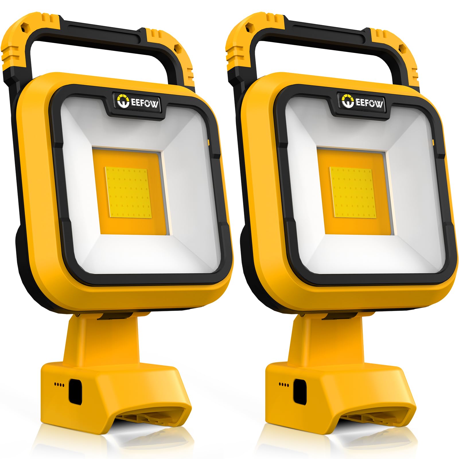 Work Light for Dewalt 20V Max: Cordless 2 COB 64W 6400Lumen Bright - Battery Powered USB Rechargeable Portable Flood LED Worklig