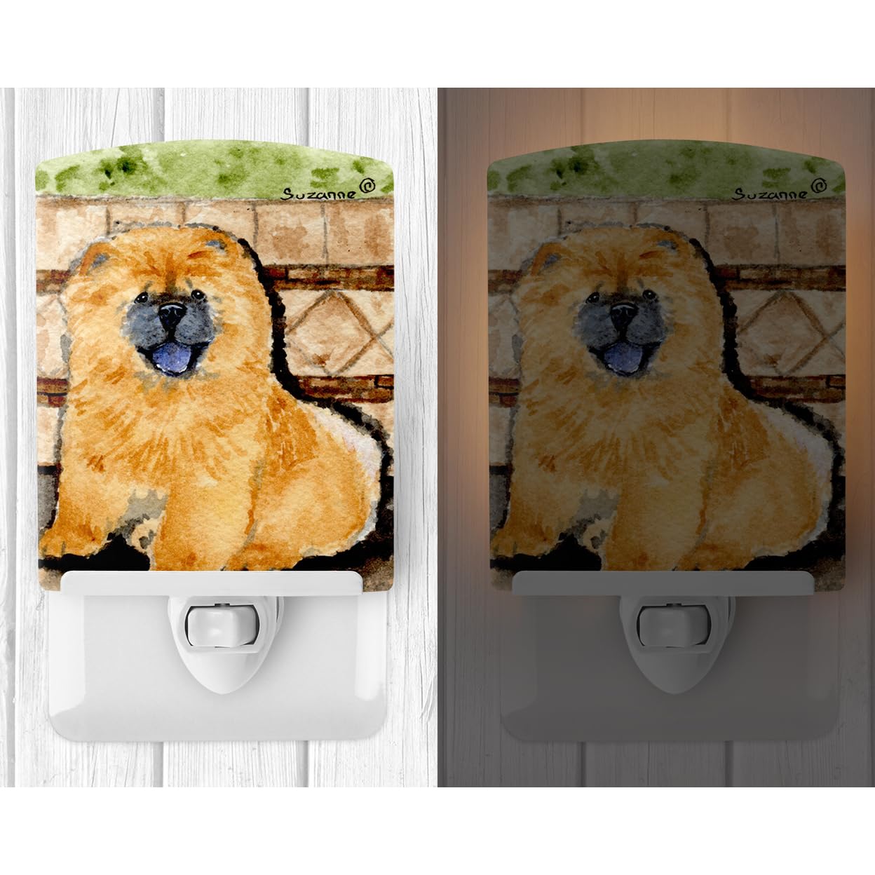 Caroline'S Treasures Ss8875Cnl Chow Chow Ceramic Night Light Compact, Ul-Certified, Ideal For Bedroom, Bathroom, Nursery, Hallway, Kitchen, 6X4X3, Multicolor