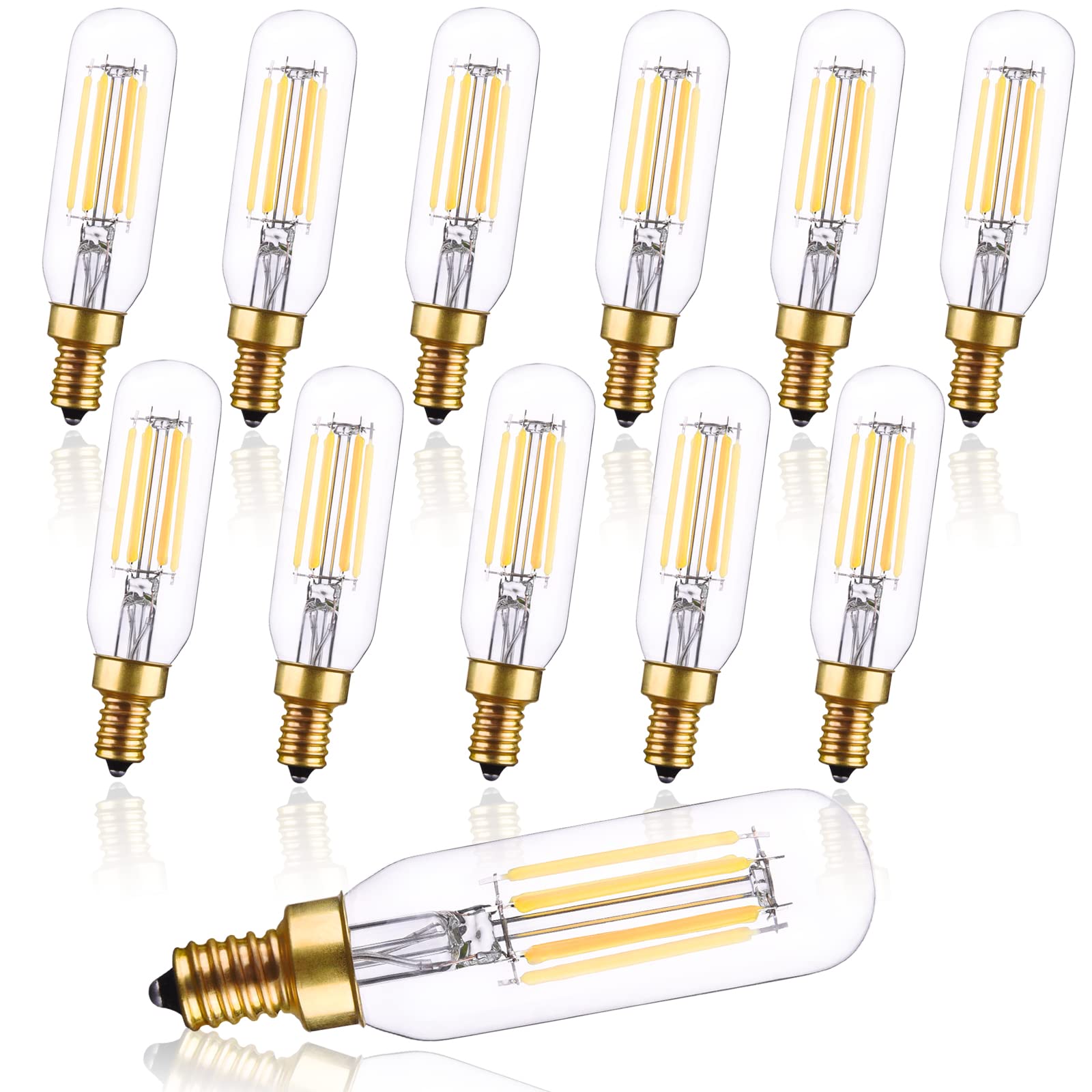 Create Bright E12 Dimmable Led Bulb 80W Equivalent Small Candelabra Classic T6 T25 Ceiling Fan Light Bulbs Daylight White 5000K,