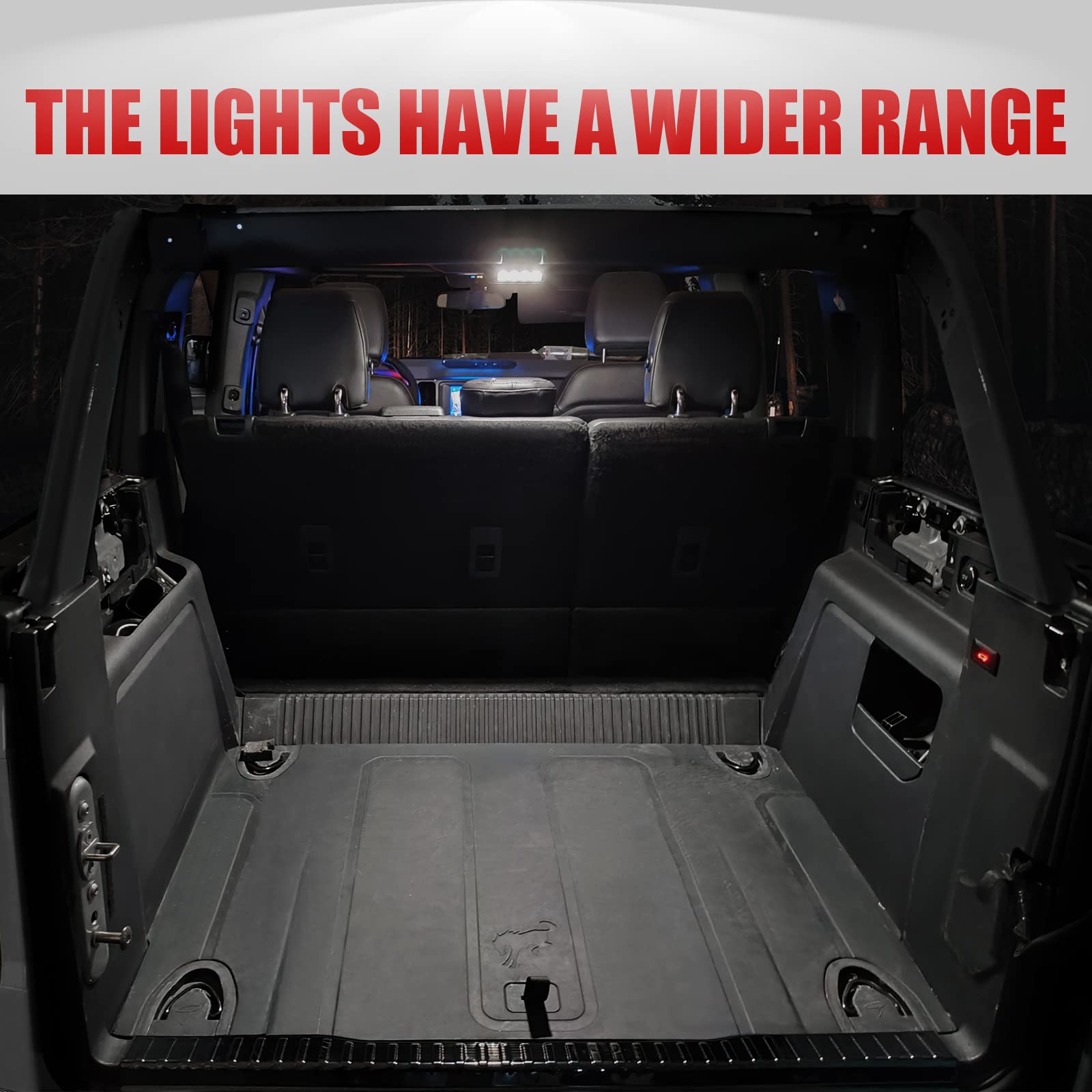 Mabett Rear Ceiling Lights Compatible With Ford Bronco 2021 2022 2023 2024, Reading Lights Fit Bronco Accessories 4-Door, Touch Switch Led Roof Lamp Trunk Cargo Area(Not Fit 2 Door)