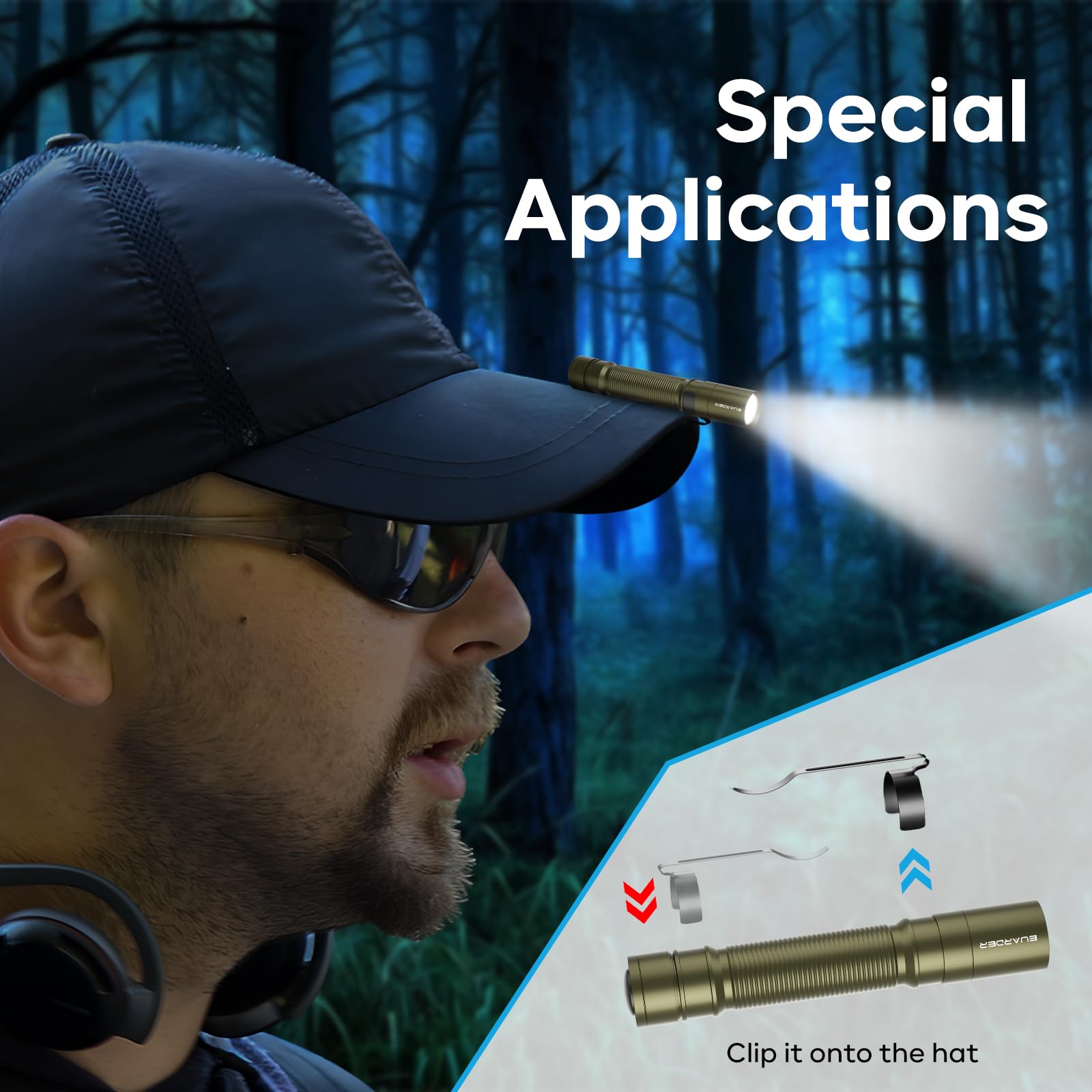 Euarder Mini Flashlight, Small Flashlight Super Bright Ultra-Compact Powerful Led Flashlight, High Lumens Pocket Pen Light With