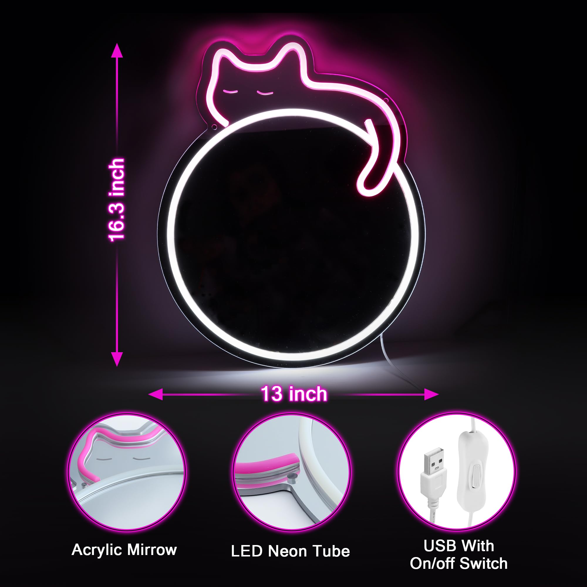 Kavaas Neon Unicorn Sign, LED Lights for Girls Room, 13.8 x 10.7 inches, Plastic, Unicorn Color