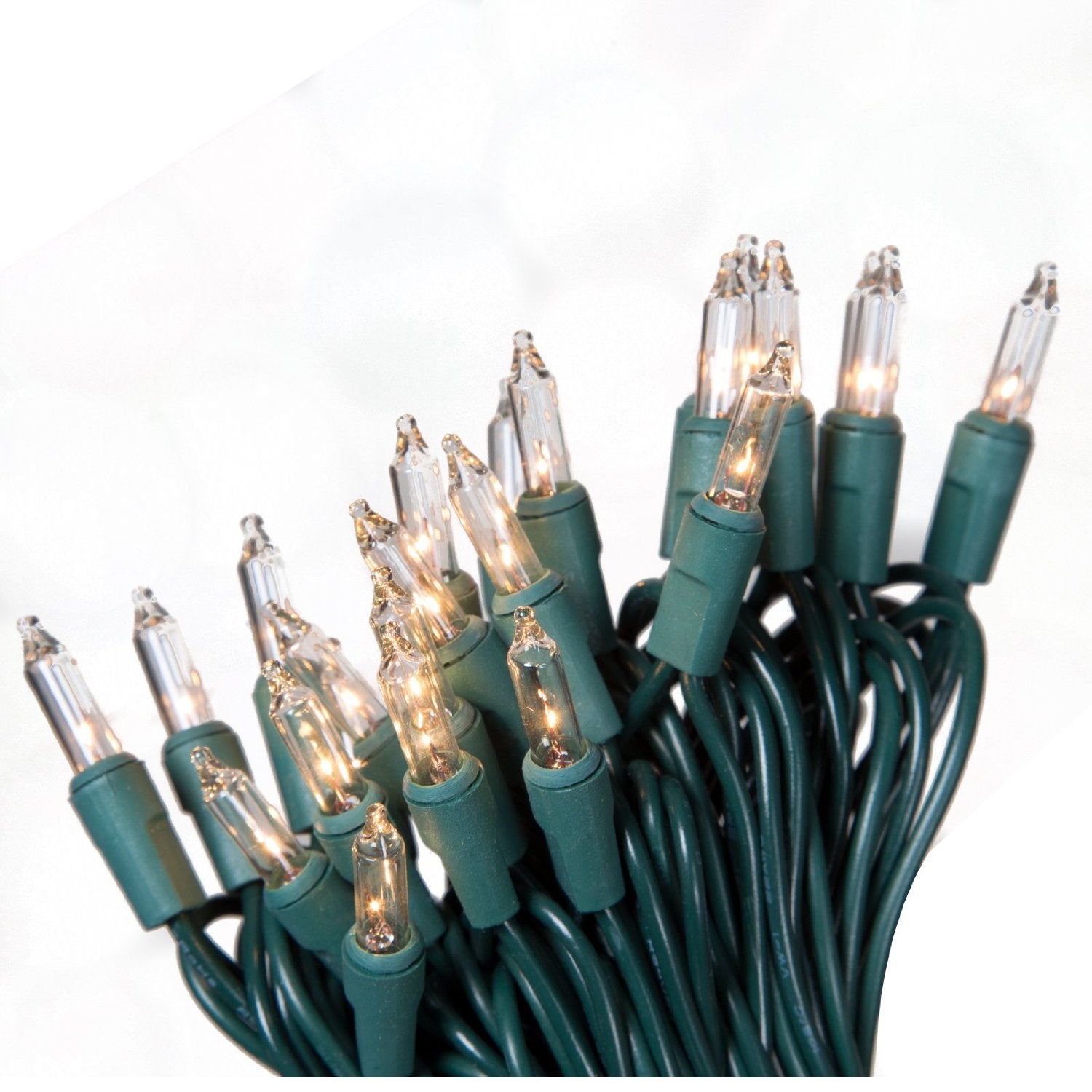 Noma/Inliten 100-Count Clear Christmas Light Set, Green Wire, Warm White, Model 40004-88