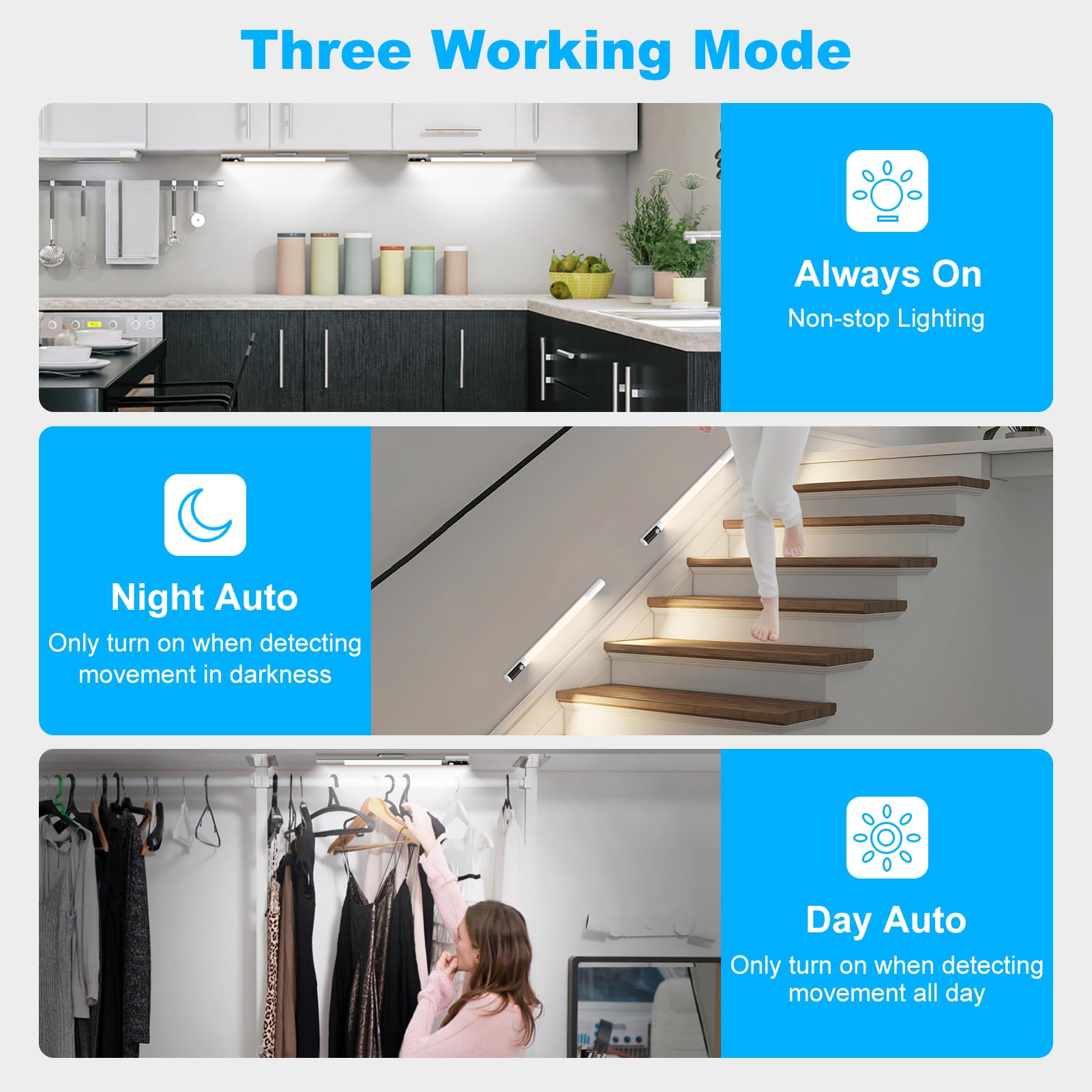 Maliigaza Upgraded 2000Mah Led Under Cabinet Lights With Digital Display, 15-Inch Wireless Indoor Closet Lights For Wardrobe Clo