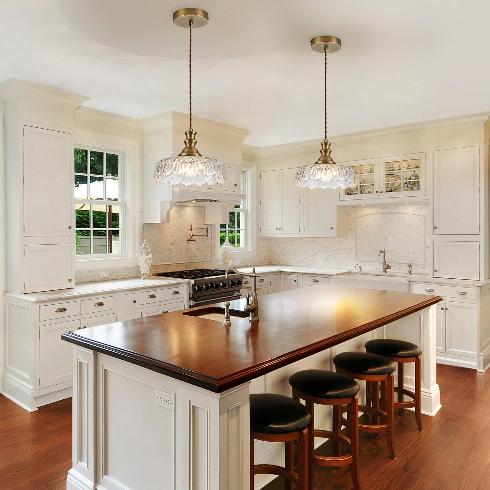 Hddfl Vintage Pendant Lights Fixture Modern Pendant Lighting Fixtures 11.8Inch Hanging Lamp For Kitchen Island Bedroom Living Ro