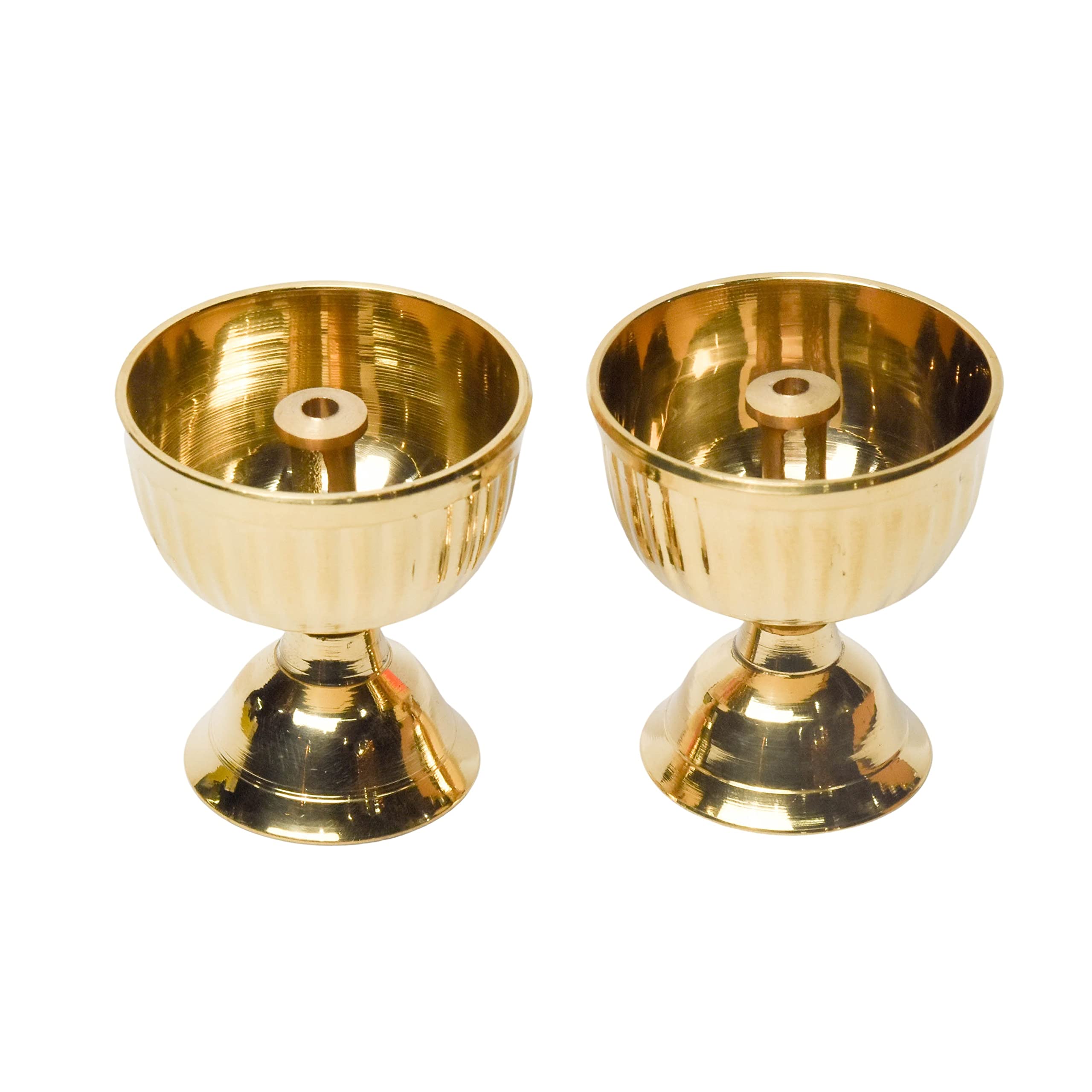 Bhimonee Decor Pure Brass Salai Pyali Deep, Deepak, Diya for Pooja Purposes, 2.1 Inches, 150 gm