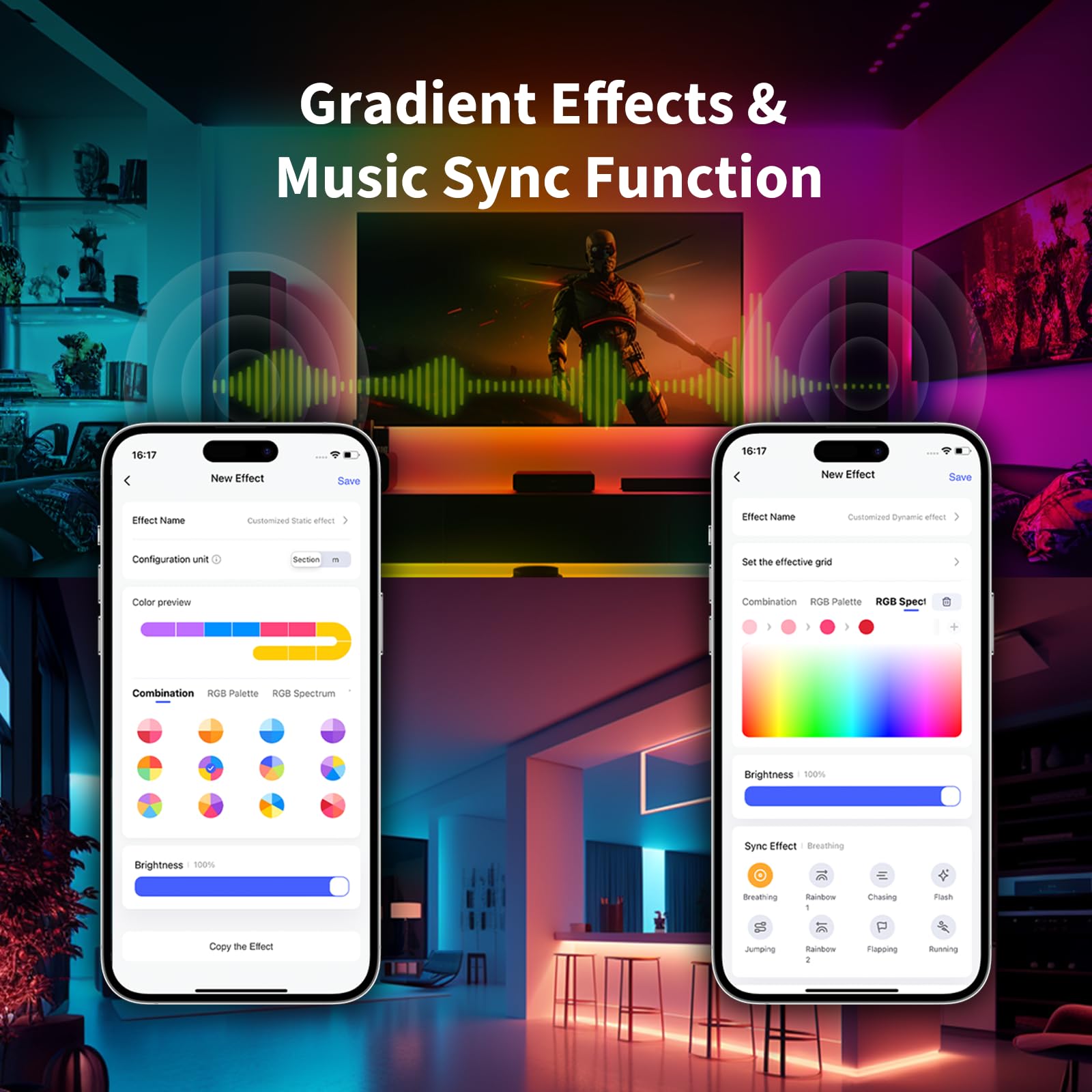 Aqara Led Strip T1 With Matter, Requires Zigbee 3.0 Hub, Not Support Third Party Hubs, 6.5 Ft Rgb+Ic Led Strip Lights, 16 Million Colors/Tunable White/Gradient Effects, Supports Apple Home,Alexa