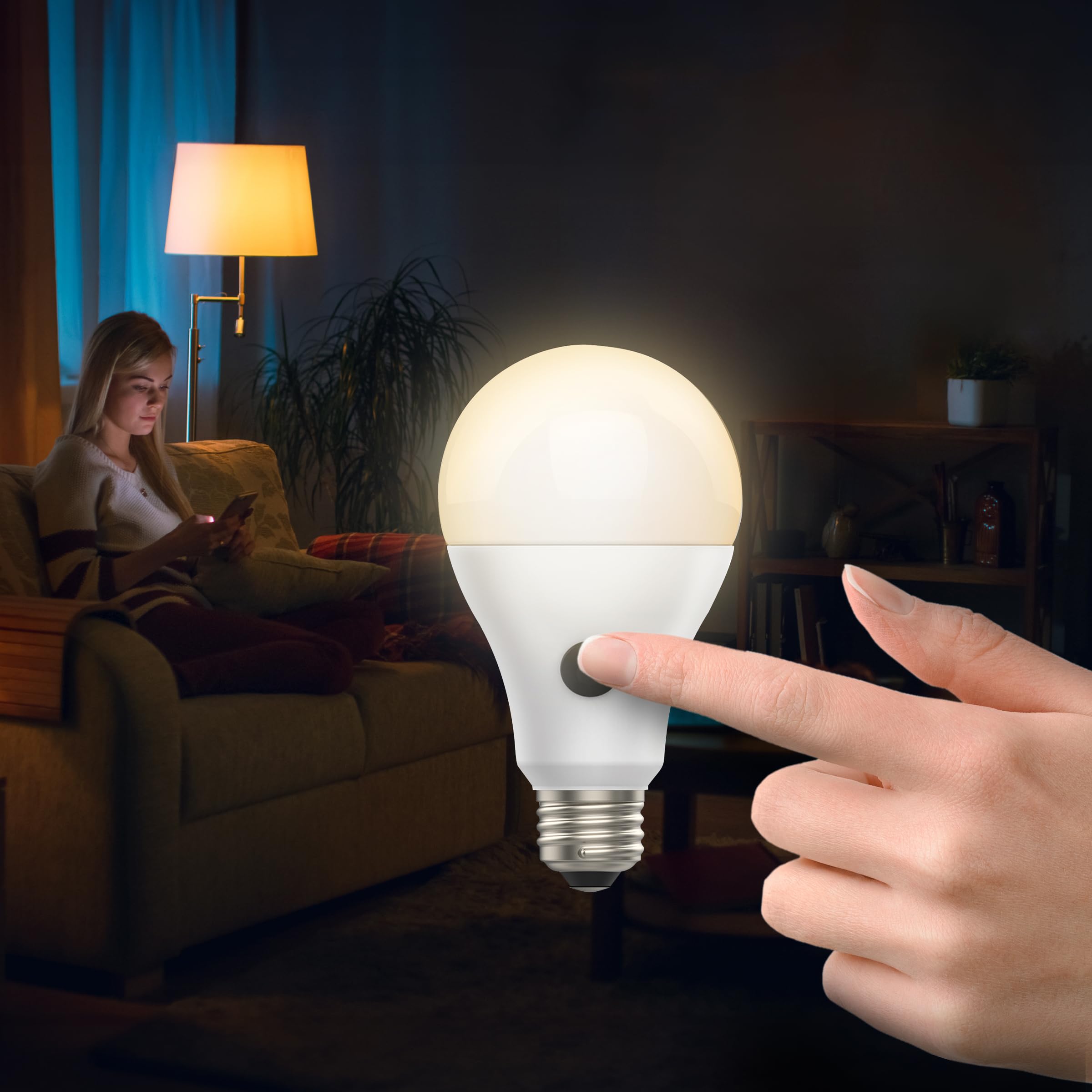 Feit Electric LED Intellibulb A21 Light Bulb - 60W Equivalent, 800 Lumen, 2700K Soft White, 15 Year Life, E26 Base,