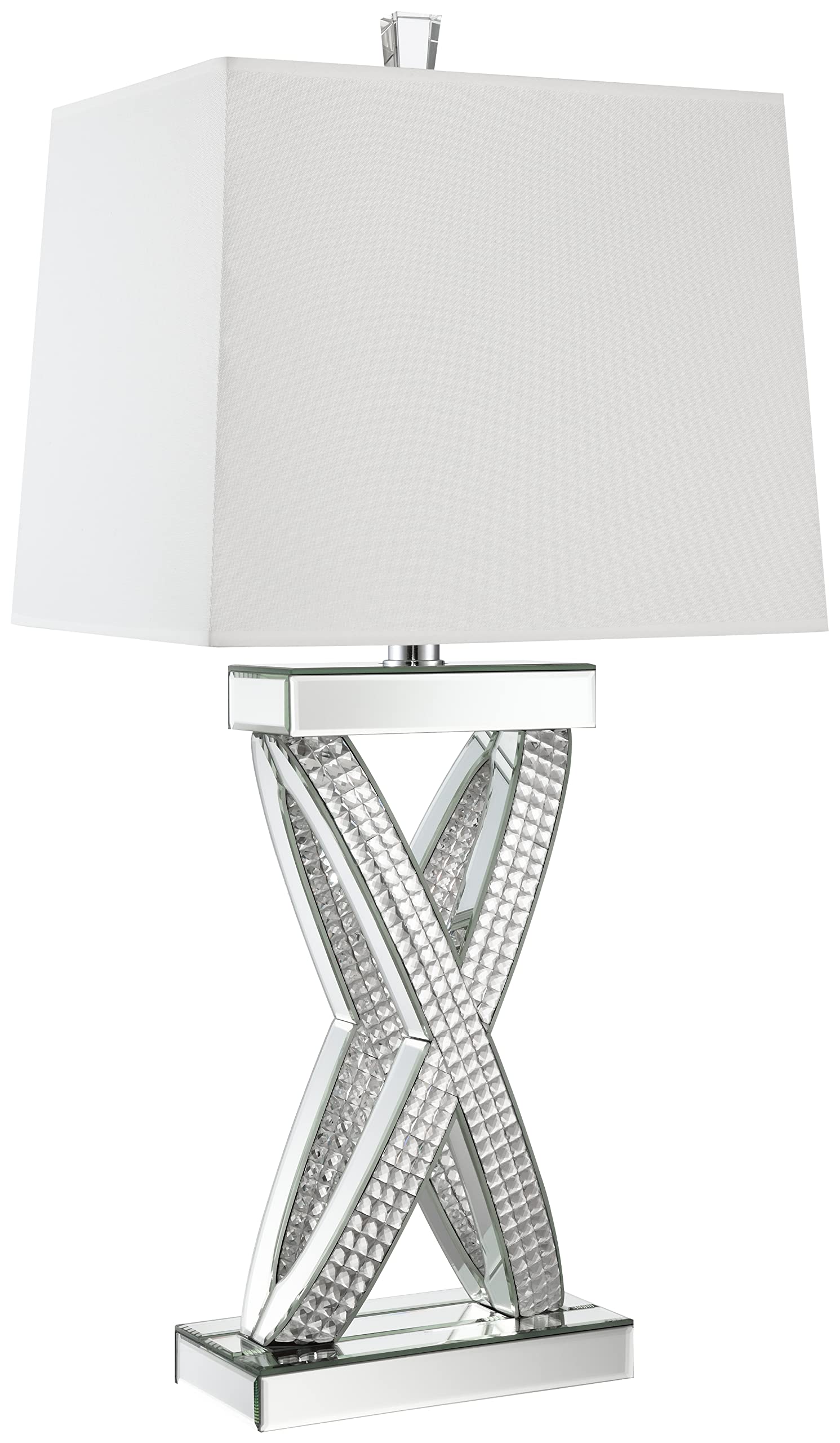 Coaster Home Furnishings Dominick Table Lamp with Rectange Shade White and Mirror