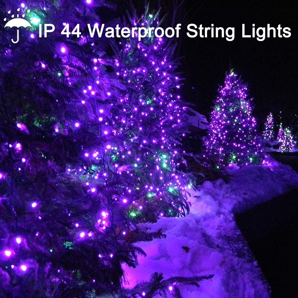 Purple Lights Christmas - 320 Led 35M/115Ft 8 Modes End-To-End Plug In Indoor/Outdoor Waterproof Decorative Inside/Outside Fairy Twinkle Xmas Tree String Lights For Halloween/Wedding/Patio/Room/Home