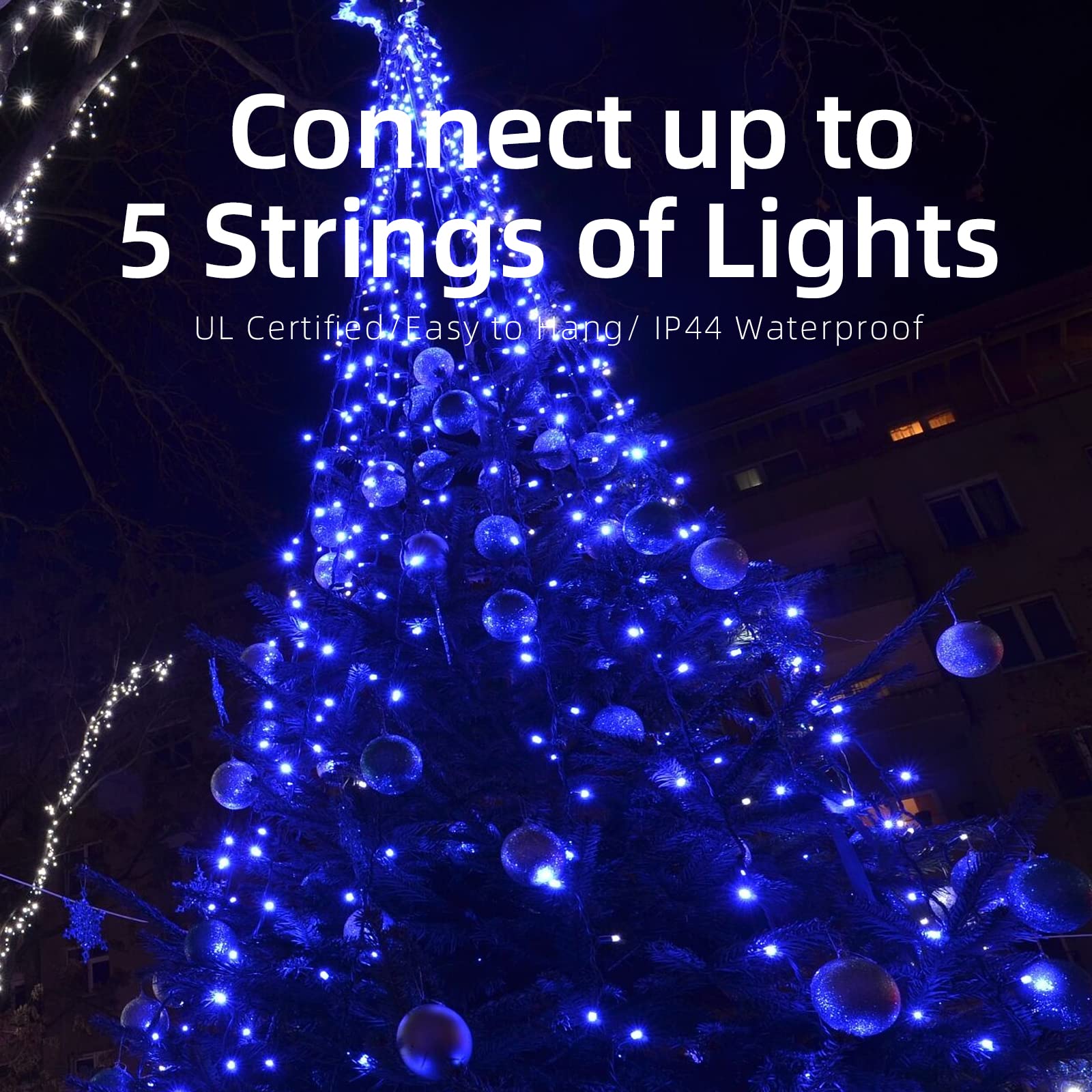 Xmashome 19.6Ft Green Wire Blue String Lights, 100 Count Incandescent Christmas Lights (Blue, 100 Lights)