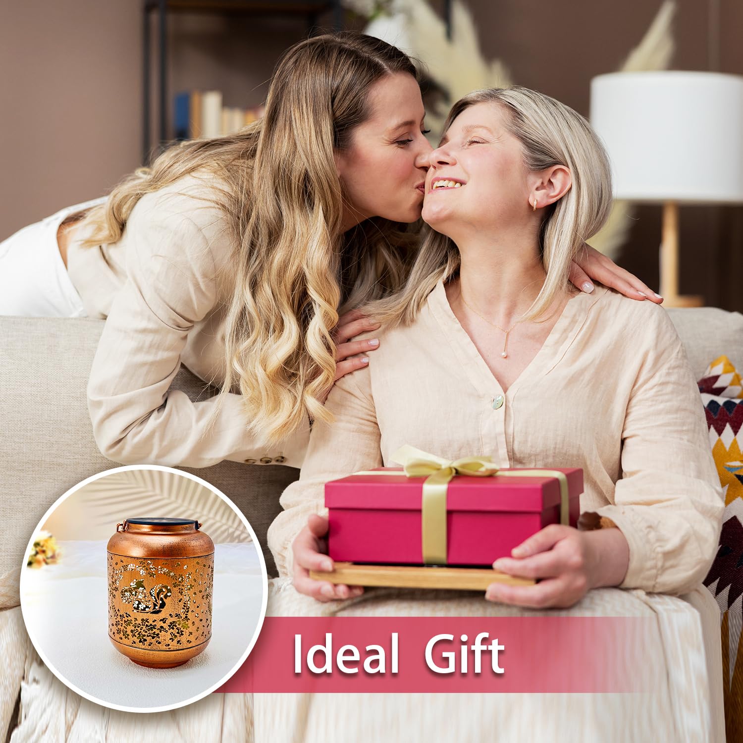 Squirrel Solar Lanterns Outdoor Waterproof Hanging Solar Lights Squirrel Gifts For Women Men Metal Decorative Led Lanterns For Y