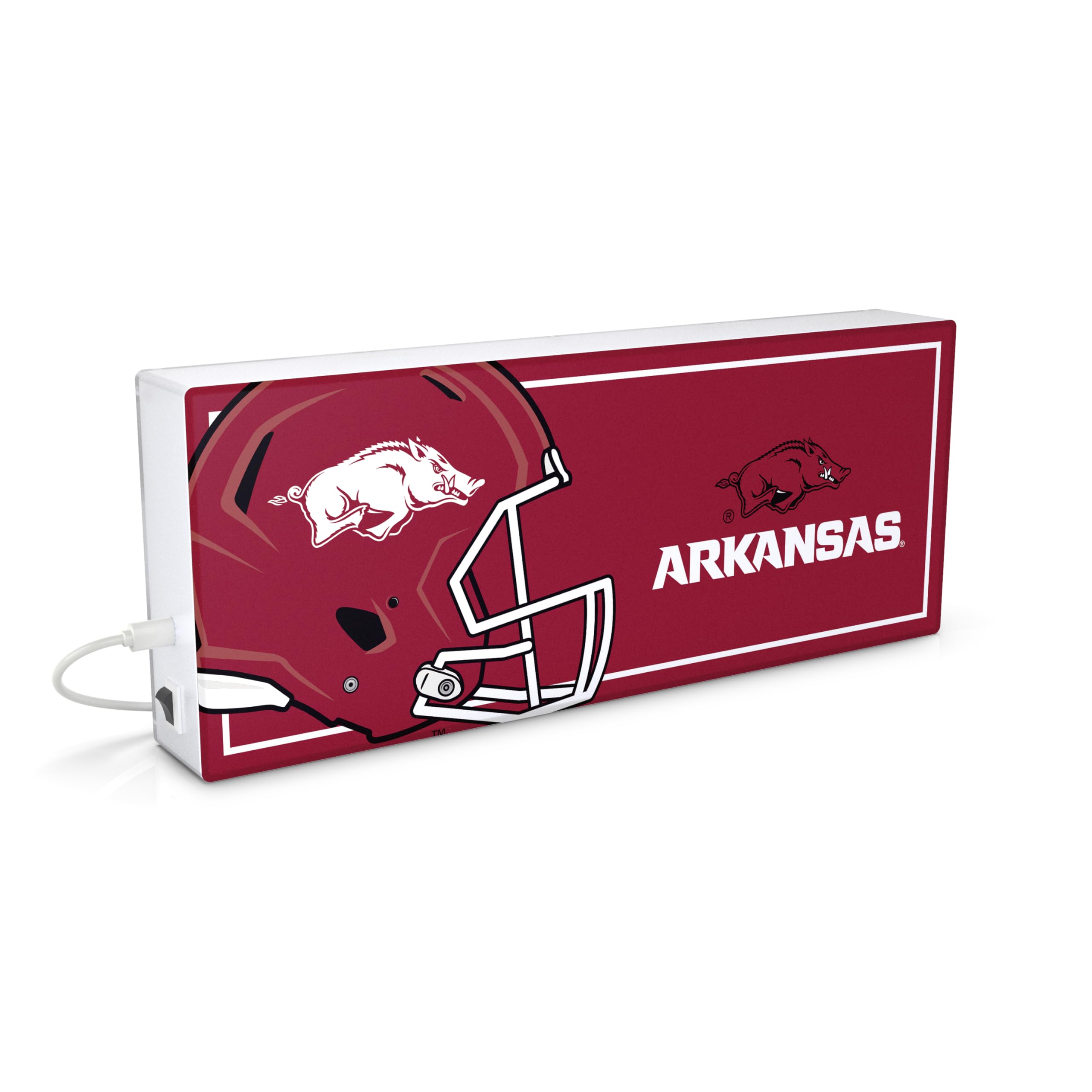 SOAR NCAA LED Ambience Light Box: Elevate Your Space with Officially Licensed Wall D  cor, Arkansas Razorbacks