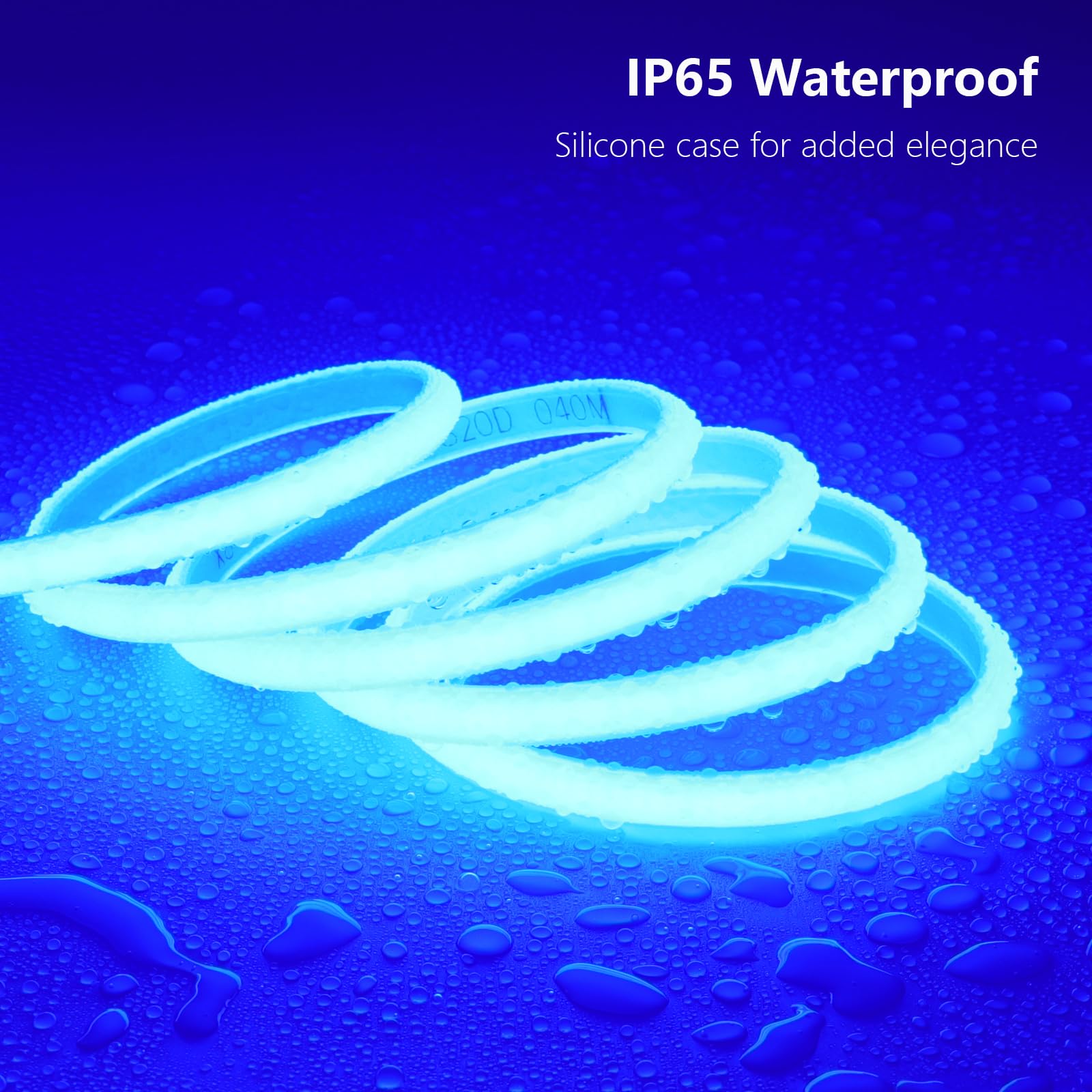 Benlun Ac 110V Cob Led Strip Light Outdoor Waterproof 65.6Ft, Blue Super Bright 200W Led Rope Lights, Ip65 Flexible Cuttable, Fo