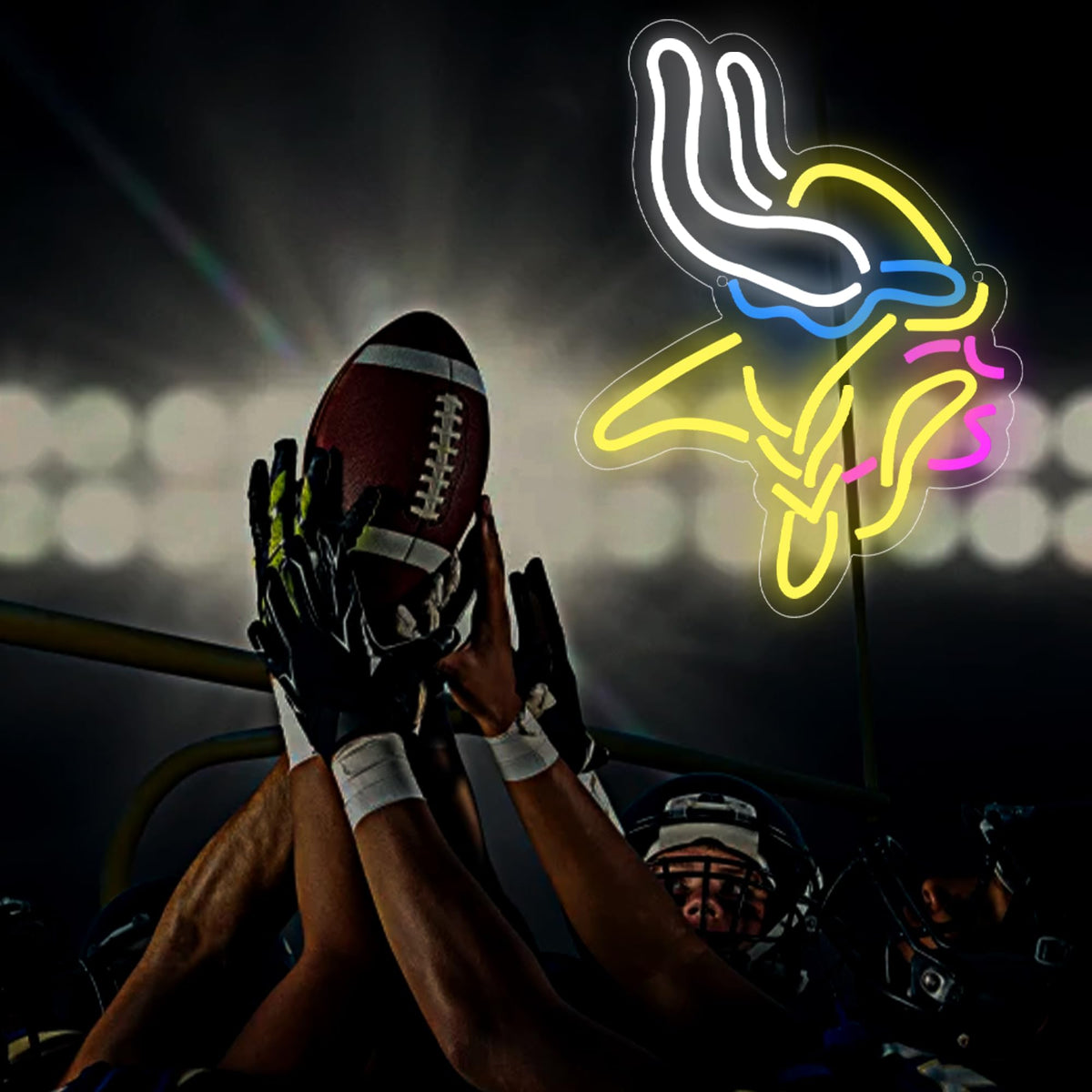 Football Neon Sign For Wall Decor Football Team Led Neon Light For Man ...
