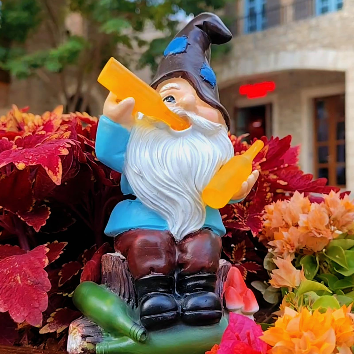 Dkjocky Solar Garden Gnome - Funny Outdoor Decor With Led Lights, Large Resin Gift For Women