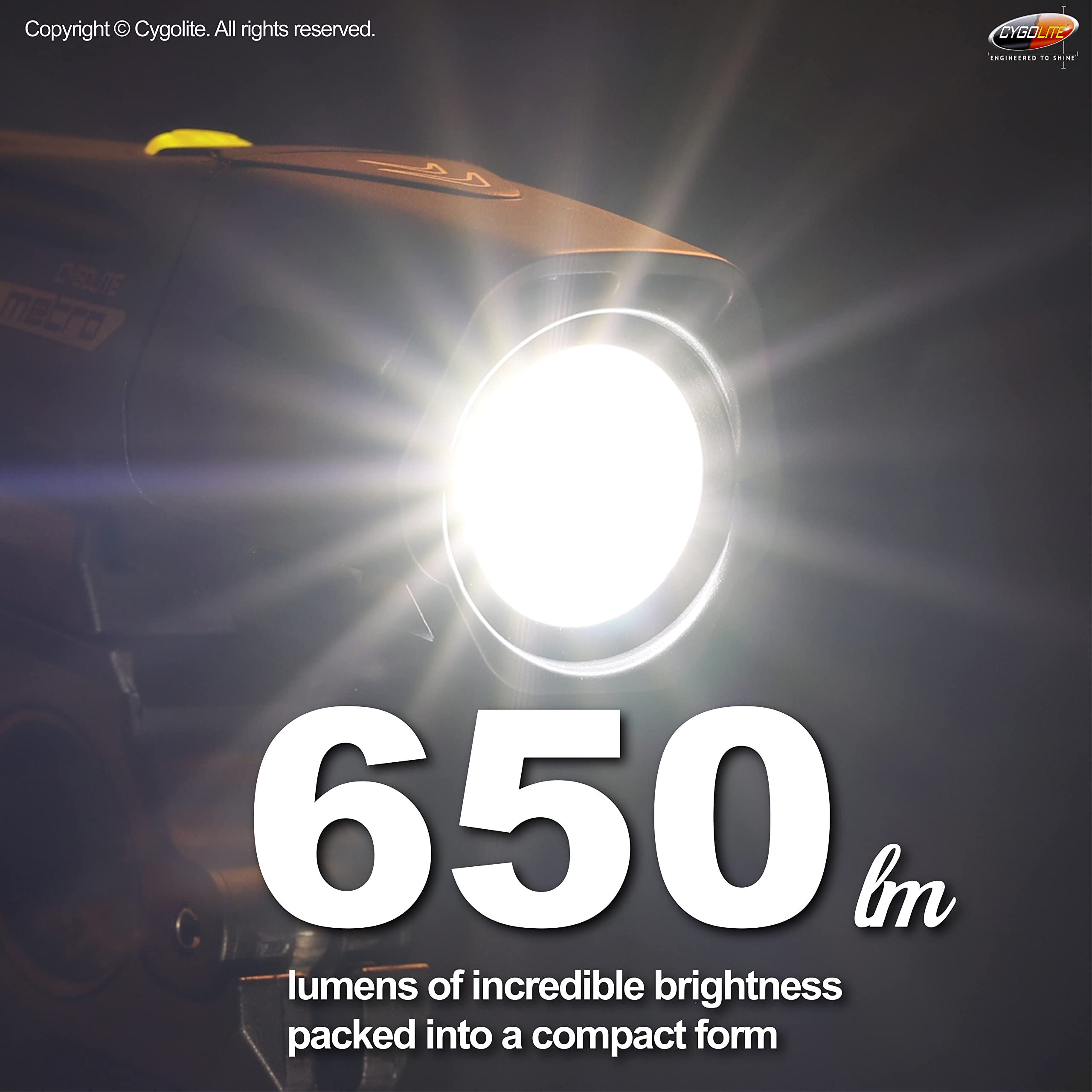 Cygolite Metro Plus– 650 Lumen Bike Light– 4 Night & 3 Daytime Modes– Compact & Durable – Ip67 Waterproof– Secured Hard Mount– Usb Rechargeable Headlight– For Road, Mountain, Commuter Bicycles , Black