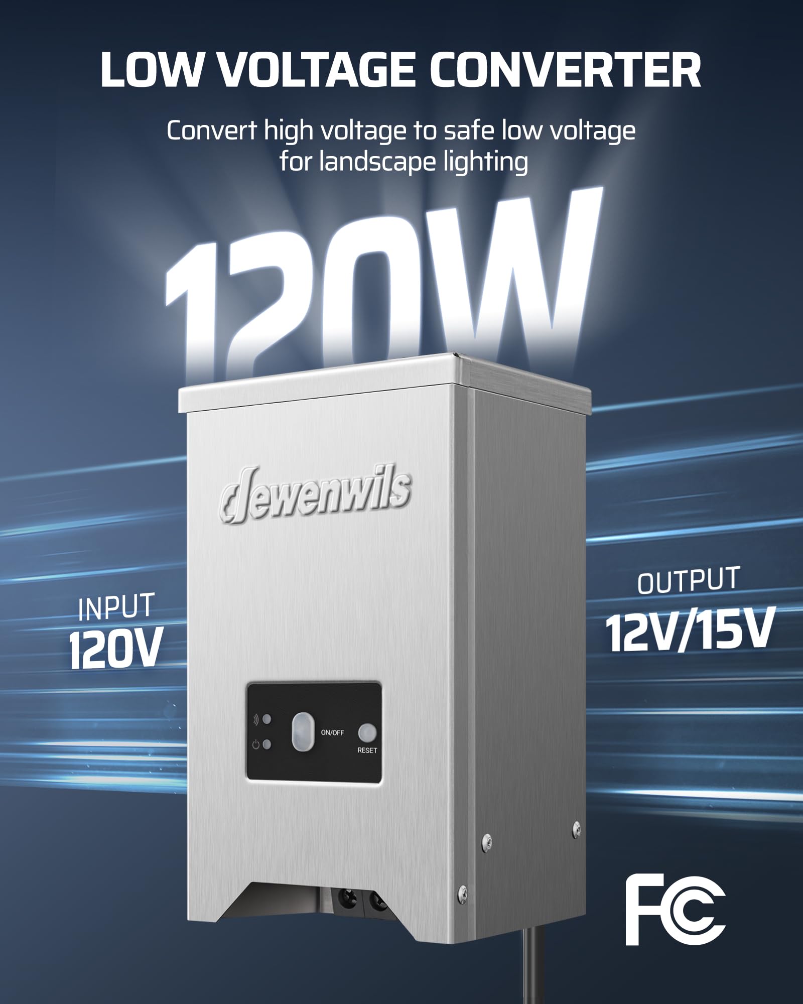 Dewenwils 120W Smart Low Voltage Landscape Transformer  2.4Ghz Wifi Landscape Lighting Transformer  120V Ac To 12/15V Ac  Compatible With Alexa & Google Home  For Outdoor Landscape Lights  Fcc Listed