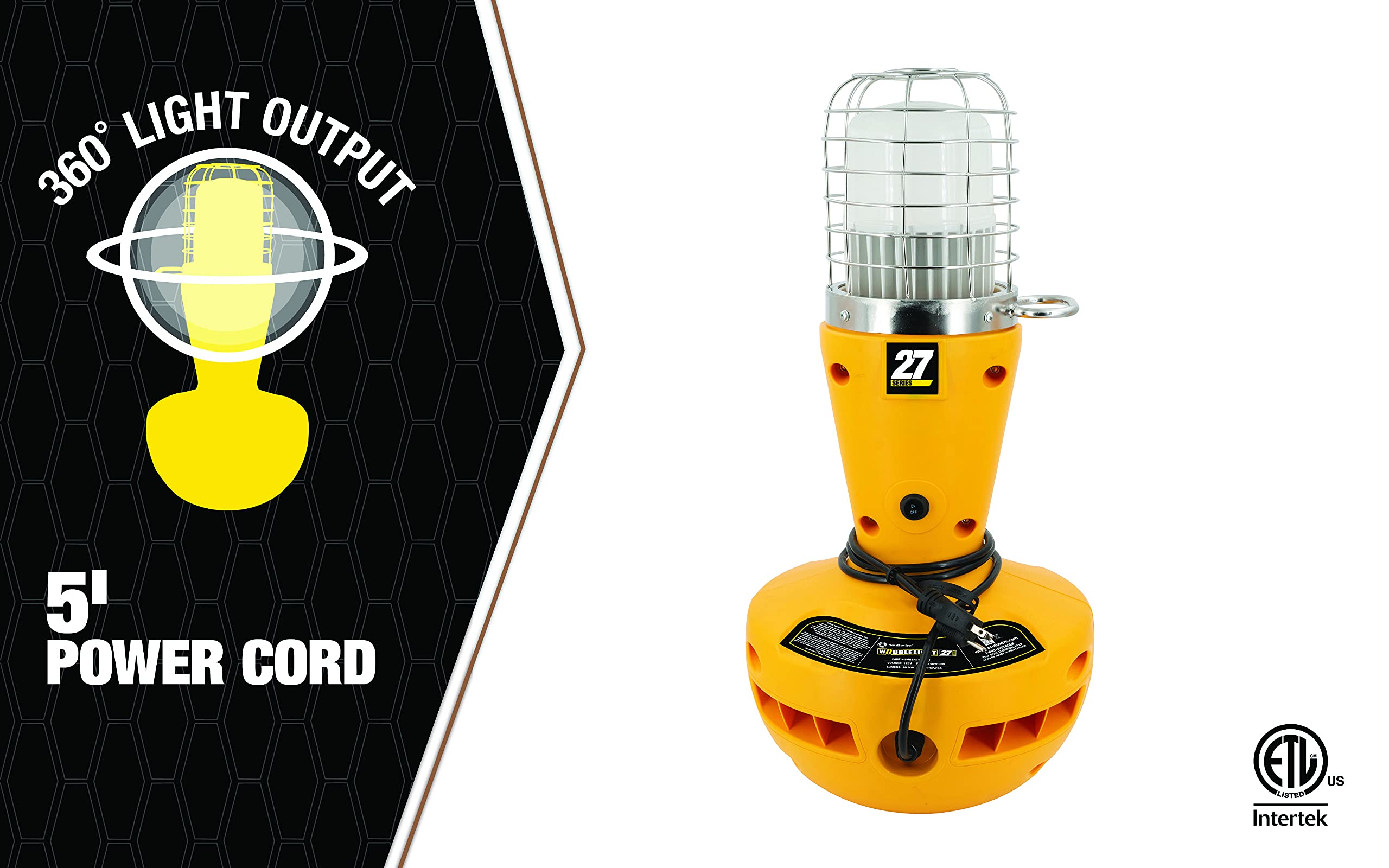 Wobble Light 111102 111104Ps Temp Job Site Work Light - 36” Metal Halide Portable Work Light For Construction Site - 40,000 Lumens, One Size, Yellow