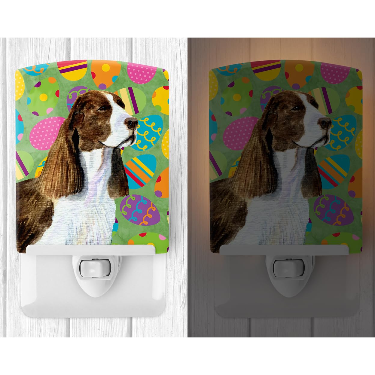 Carolines Treasures Ceramic Night Light, Springer Spaniel Design, 6x4x3in, Multicolor, Model SS4858CNL, UL-Certified