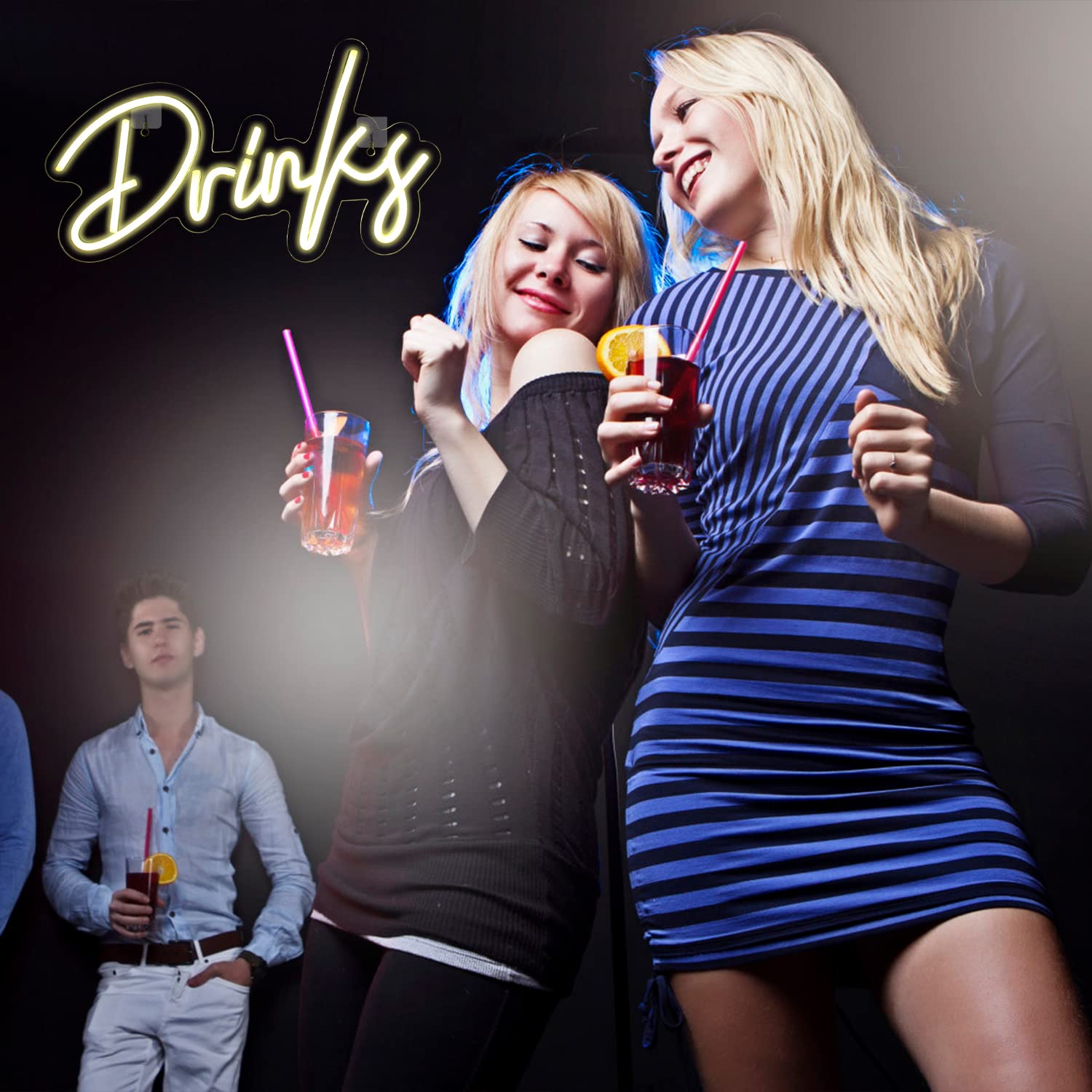 Looklight Neon Bar Sign - Warm White Led Wall Decor For Teen Rooms, Restaurants & Hotels