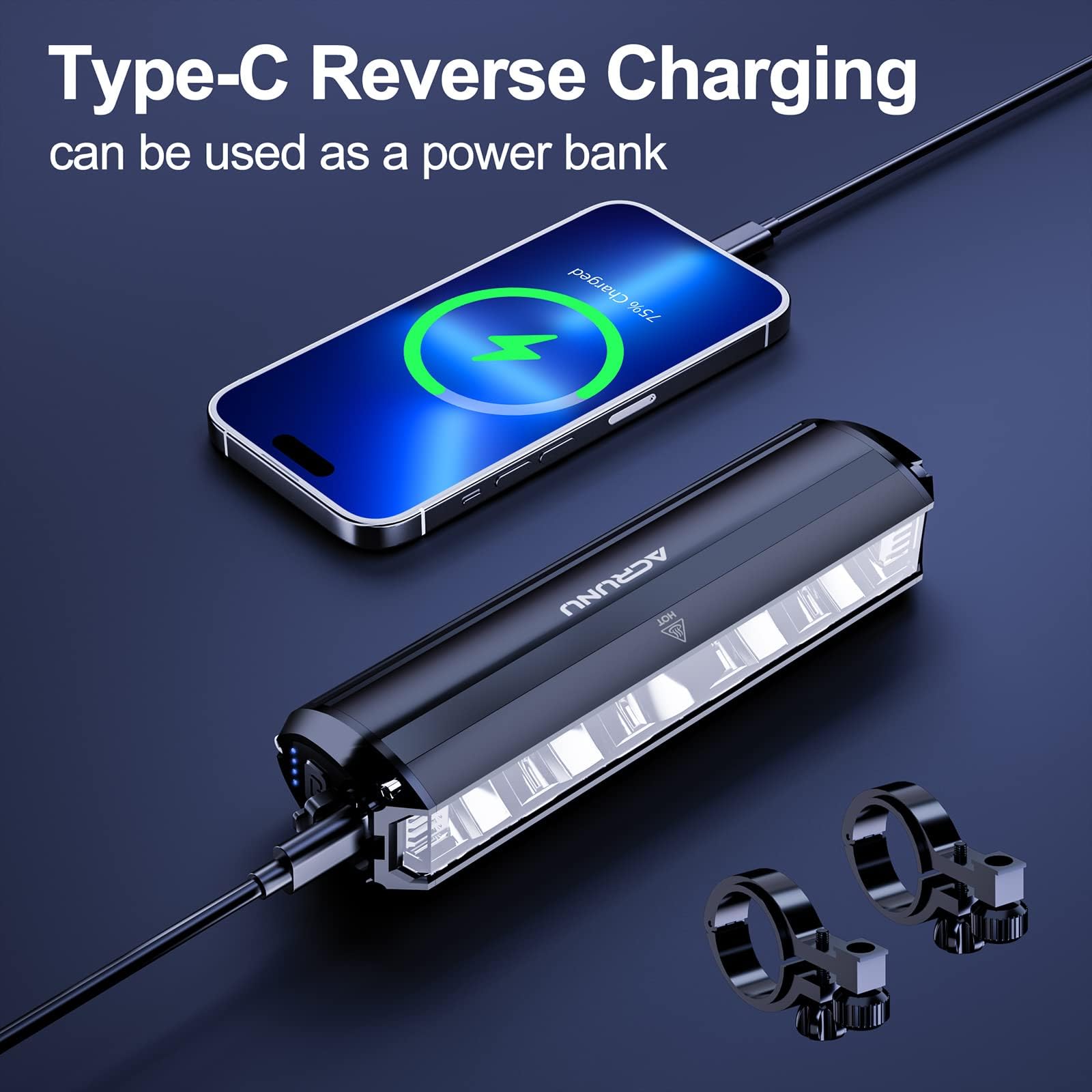 2600 Lumens Bike Lights,Usb Rechargeable Bicycle Lights,Super Bright 5 Led Bike Lights For Night Riding,Waterproof Bike Headlight With Power Bank Function,4 Light Modes