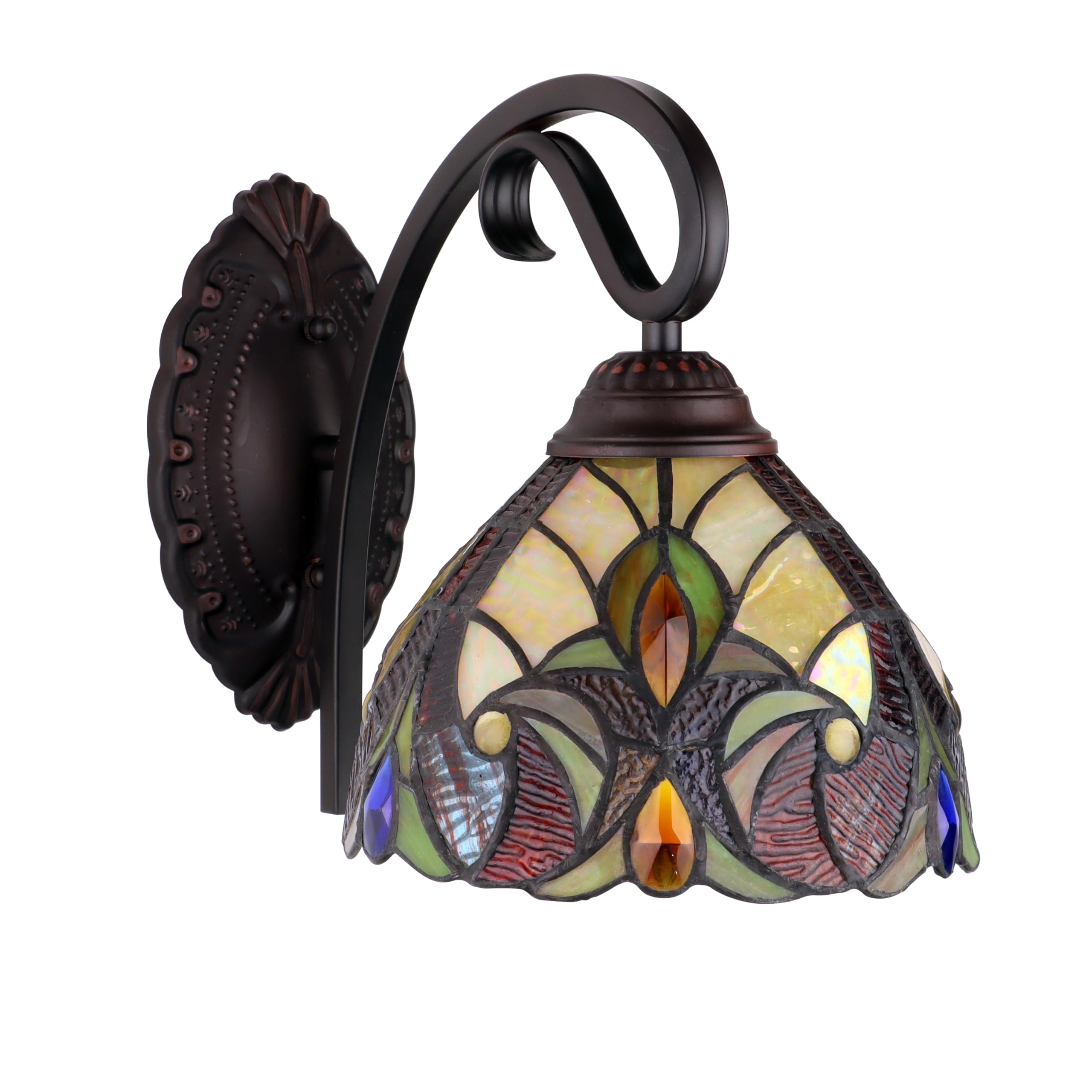 Chloe Lighting Adia Wall Sconce, 1-Light, Dark Bronze Finish, 8in Shade, Multicolor, Model CH38632AV08-WS1