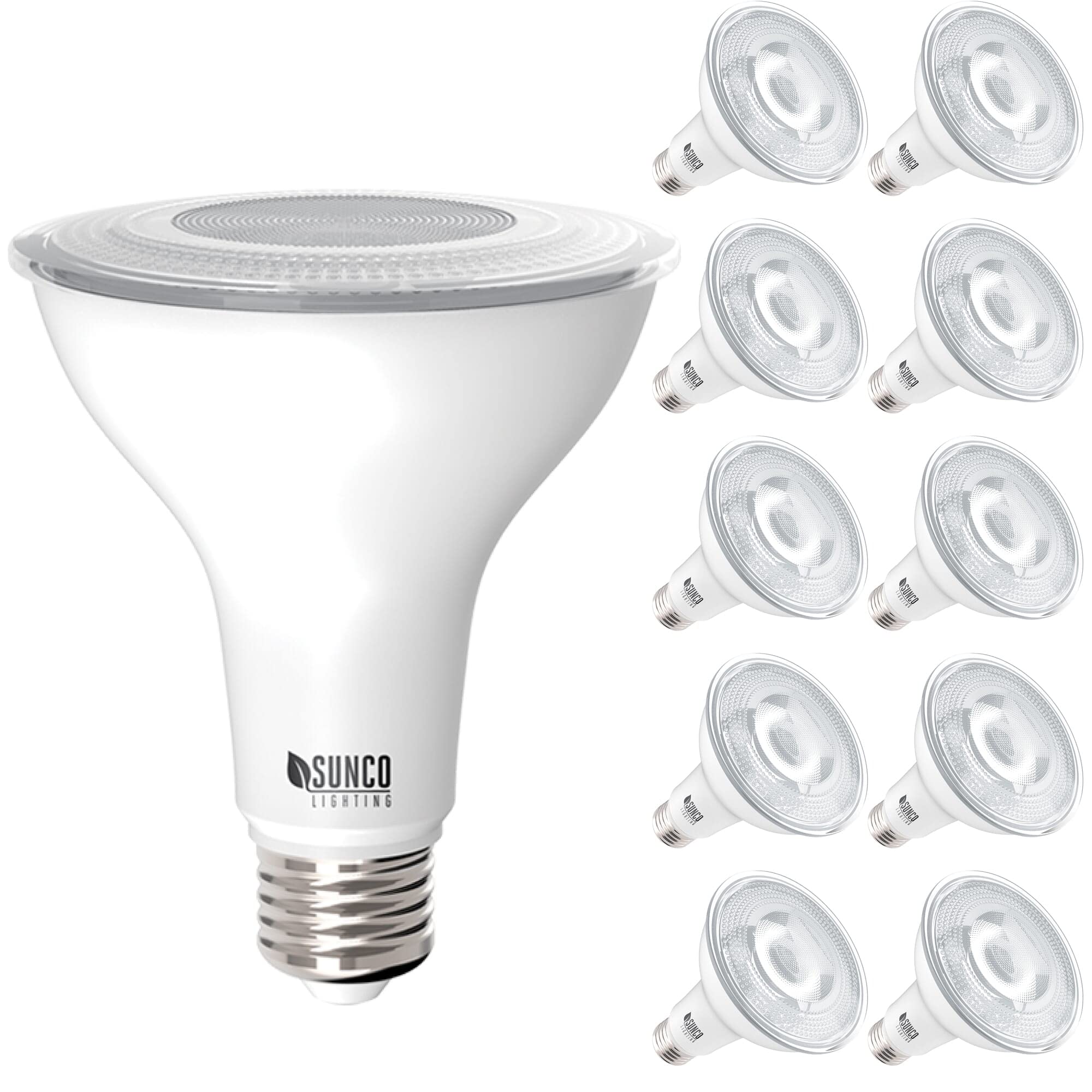 Sunco 10 Pack Par30 Led Bulbs, Flood Light Outdoor Indoor Cri90, 11W-75W, Dimmable, 5000K Daylight, 850 Lm, E26 Base, Wet-Rated,