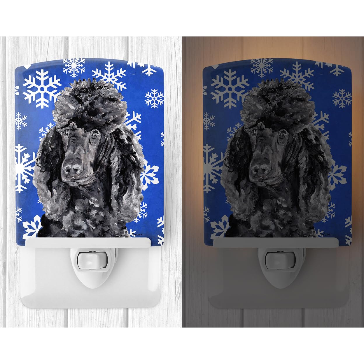 Carolines Treasures Ceramic Night Light, Black Standard Poodle, UL-Certified, 6x4x3in, Multicolor, Model SC9770CNL