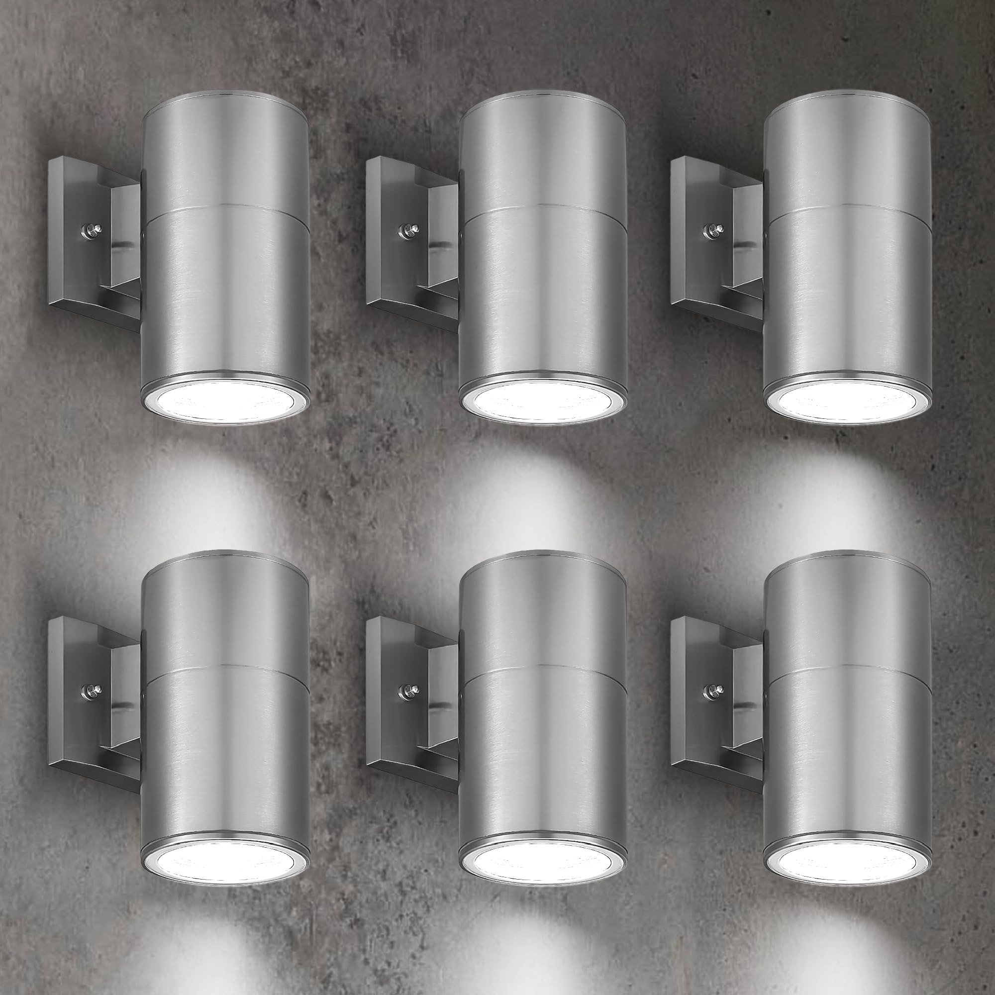 ASD 1 Light Exterior Lighting Fixtures - 60W E26 Cylinder Up and Down Modern Steel Outdoor Wall Light, LED CFL Incandescent Bulb