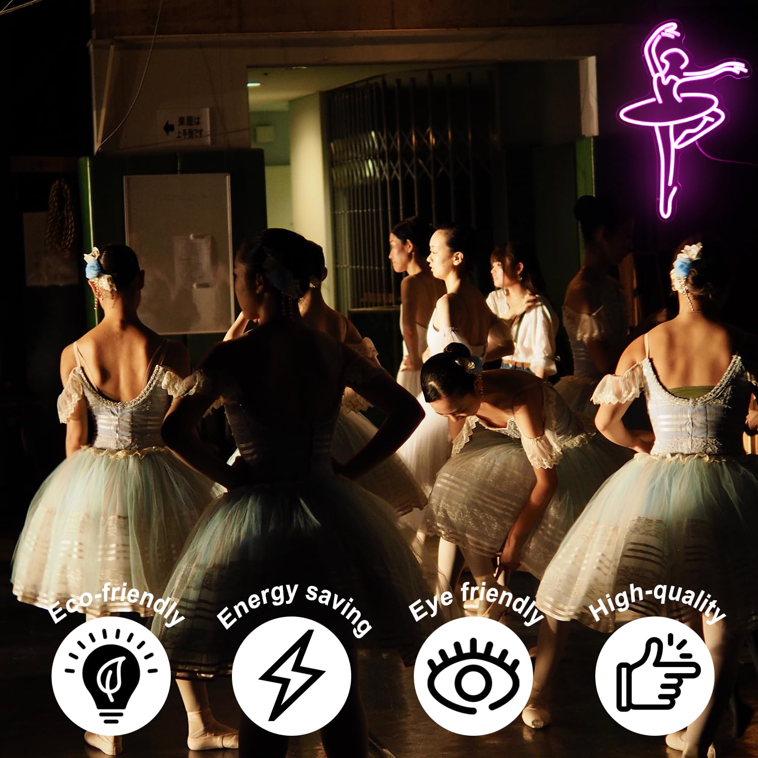Kullneon Ballet Girl Neon Sign, Pink LED Light, 17.7 x 11.6 inches, Acrylic, Model YL-Ballet, Wall Decor for Dance Room