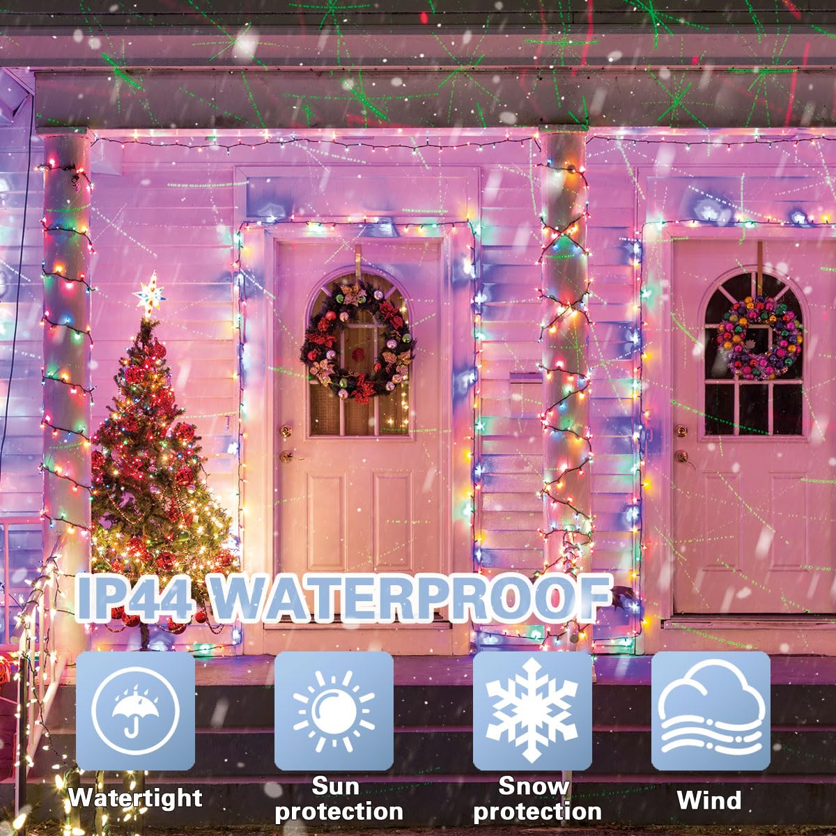Lamphome 33Ft Easter Lights  100 Led Green Wire Fairy Starry String Lights Plug In  11 Lighting Modes  For Indoor Outdoor Xmas Tree Wedding Party Decoration (Multicolor)