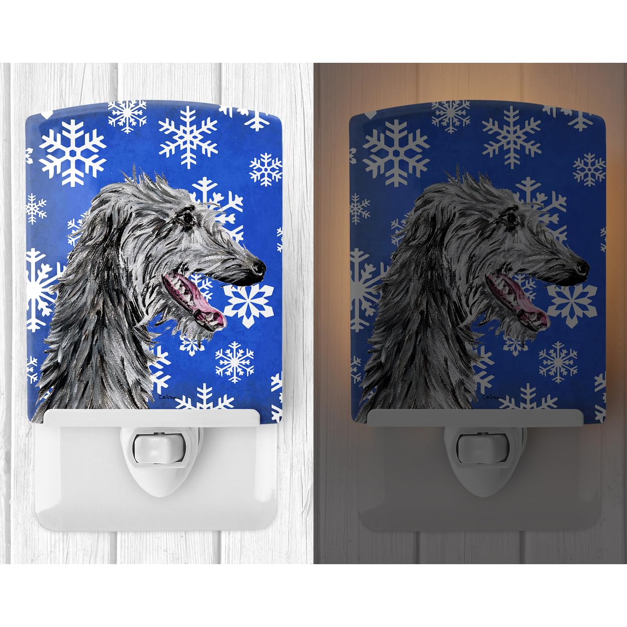 Carolines Treasures Ceramic Night Light, Scottish Deerhound, UL-Certified, 6x4x3in, Multicolor, Model SC9789CNL