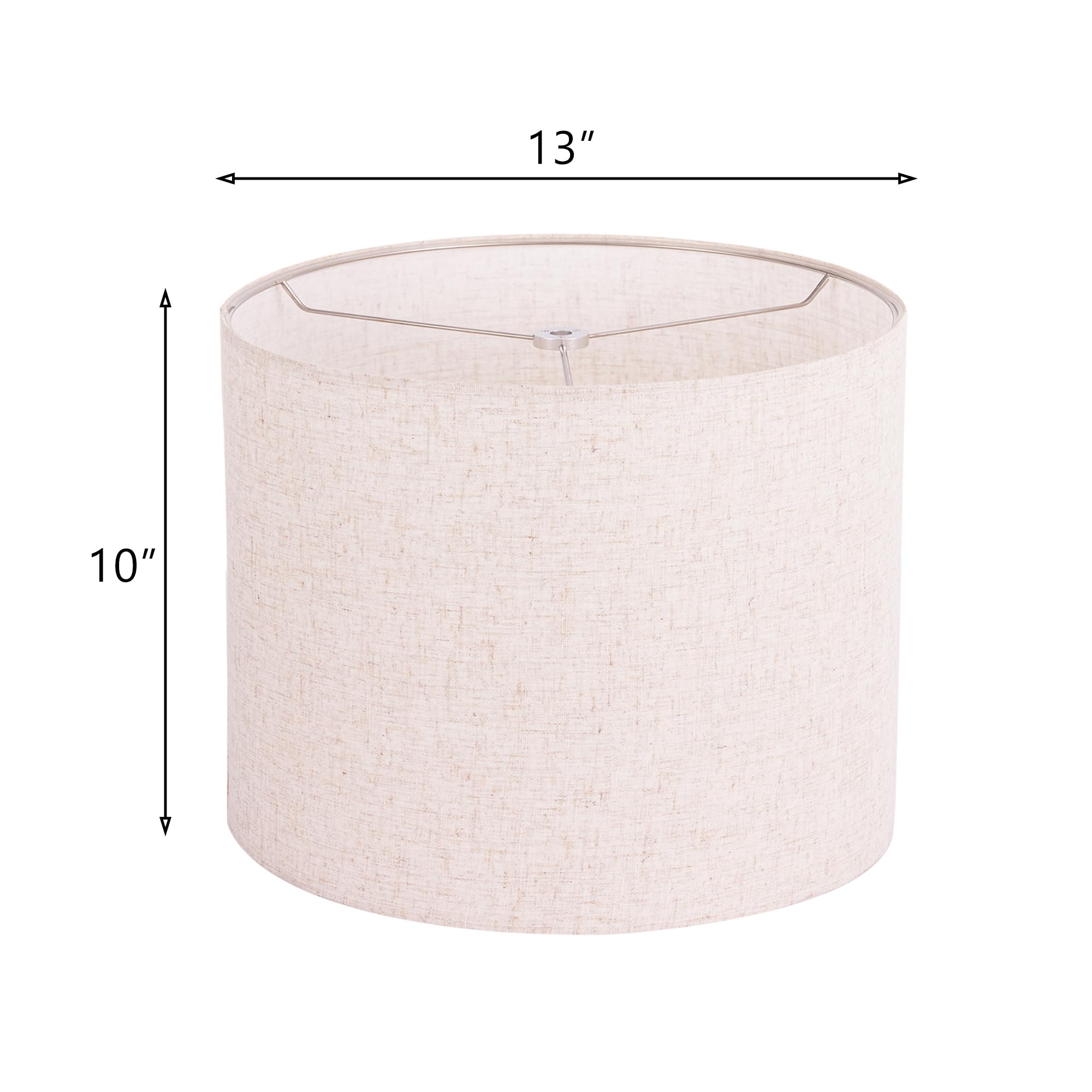 Wellmet Lampshade for Table, Bedside, Floor Lamp - 13inx13inx10in, Linen, Fabric Drum, Model DS-TLS, Classic Modern Style