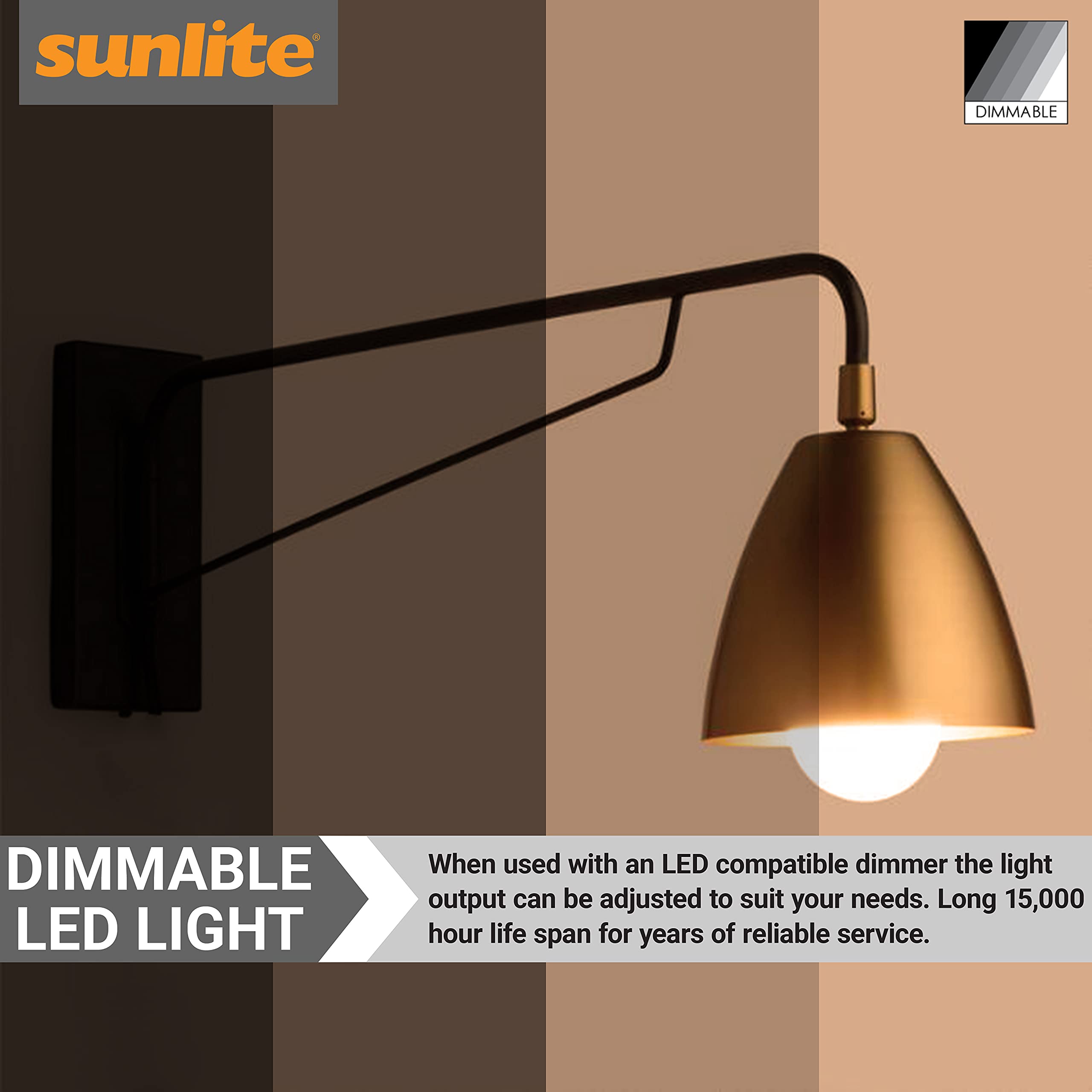 Sunlite A15 E17 Led Bulb, Intermediate Base Light Bulbs, 6 Watts (40W Equivalent), 480 Lumens, Dimmable, For Ceiling Fan And, Li