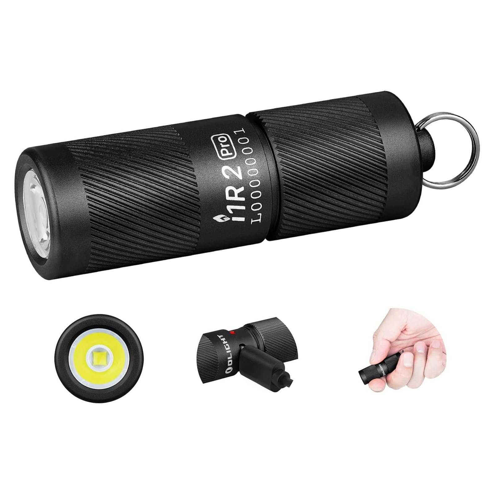 OLIGHT I1R 2 Pro EDC Flashlight, 180 Lumens, Rechargeable, Aluminum, Black, Model O-I1R2PRO-BK#US-FBA