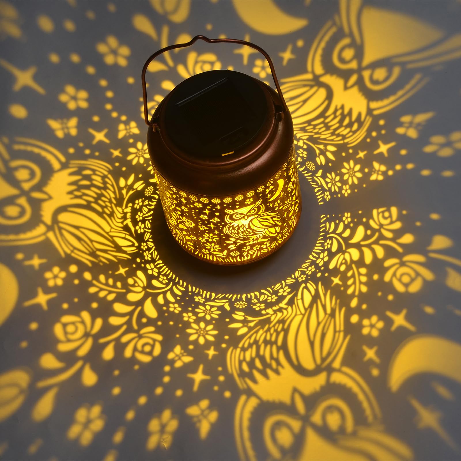 Kikusui Solar Owl Lanterns Outdoor Waterproof Hanging  Gifts For Mom Women Dad Men  Metal Decorative Led Lanterns For Yard  Patio  Lawn  Tabletop  Pathway  Landscape  Garden Decor