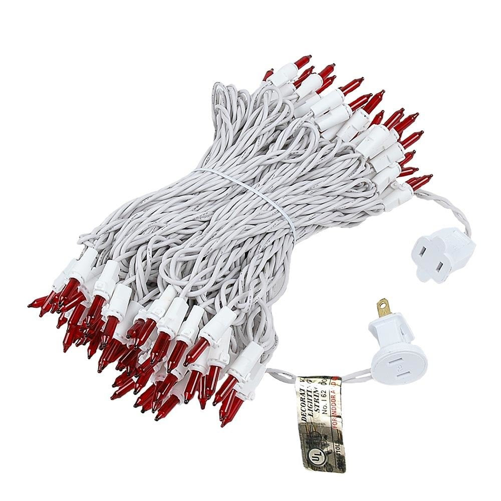 Novelty Lights Mini String Light Set, 100 Red Lights, 50 Long, Indoor ...