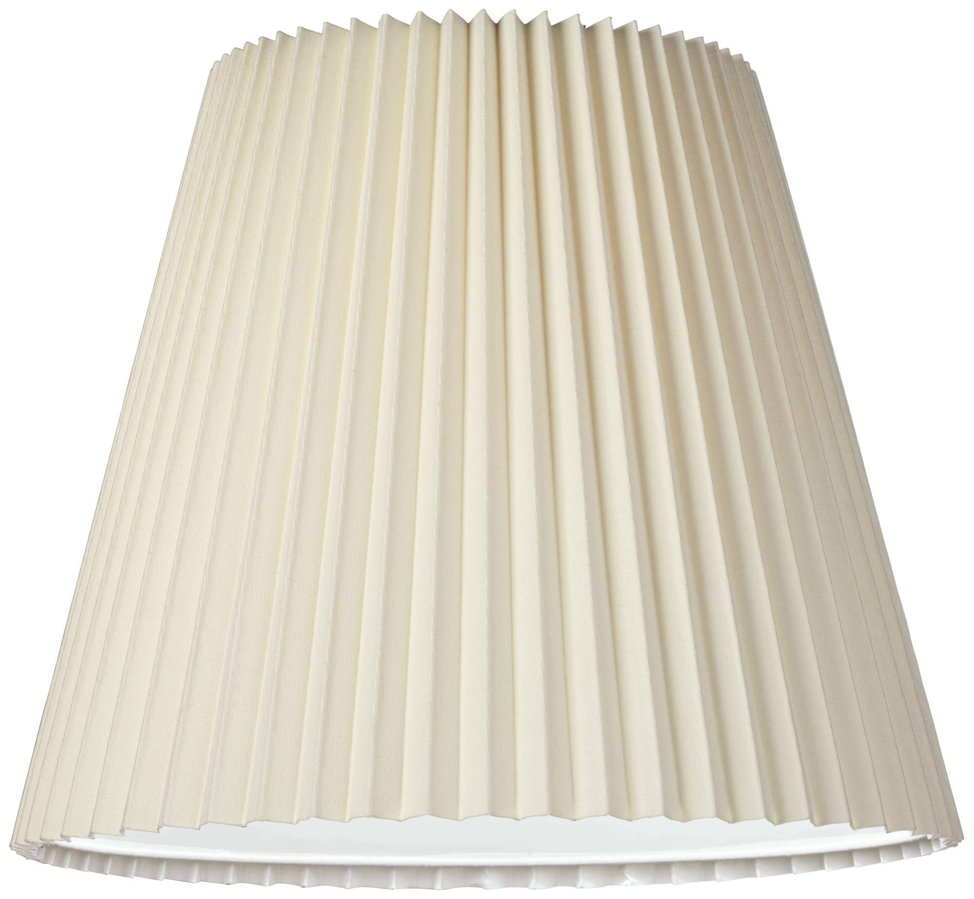 10&quot; Top X 17&quot; Bottom X 14 1/2&quot; High X 14 3/4&quot; Slant Lamp Shade Replacement Large Ivory White Bell Round Traditional Pleated Spider Harp Finial - Springcrest