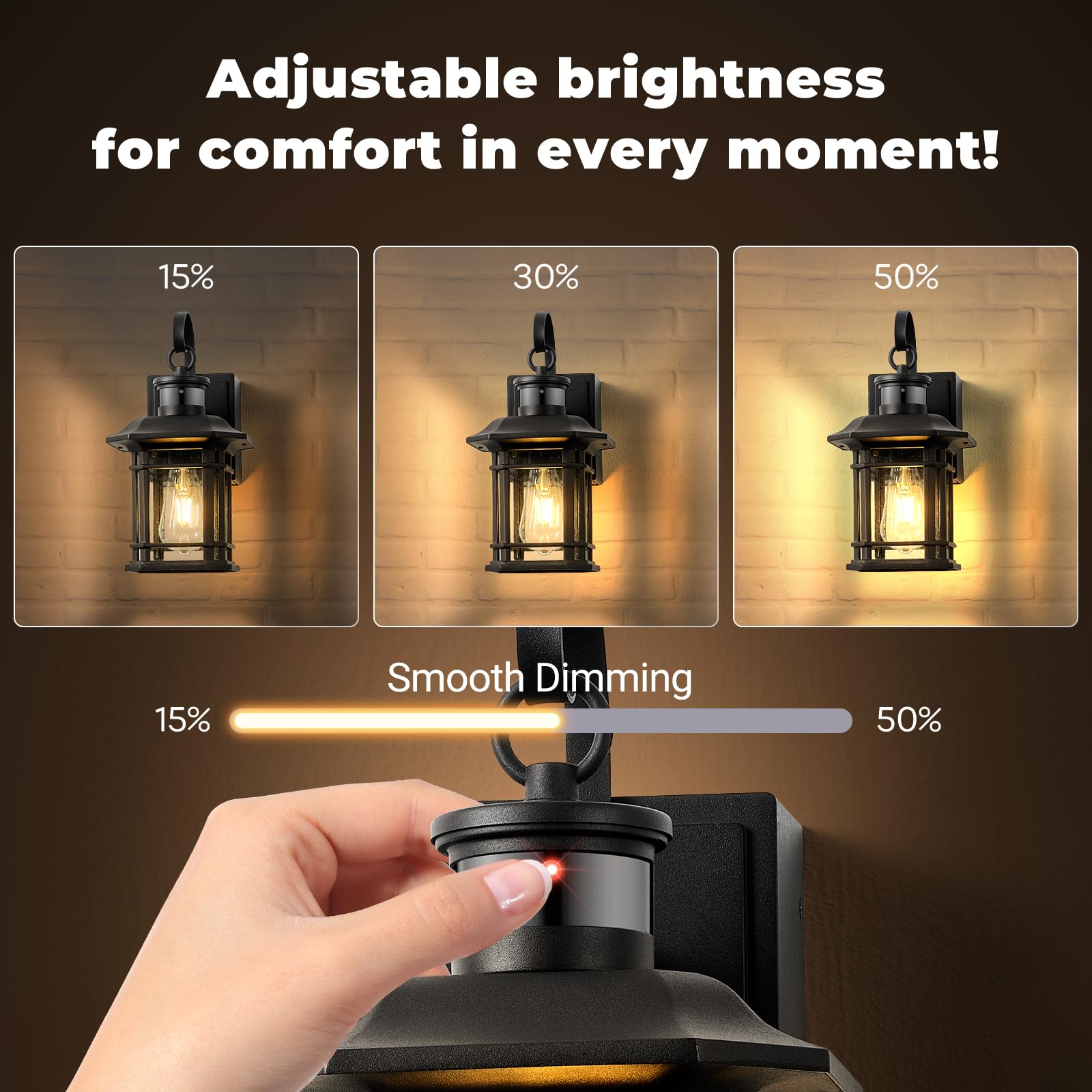 Opaxis Porch Light With Gfci Outlet  Motion Sensor Outdoor Lights  Dusk To Dawn 3 Lighting Modes Outdoor Light With Outlet  Black Outside Lights For House  Garage  Garden  Waterproof  100% Aluminum