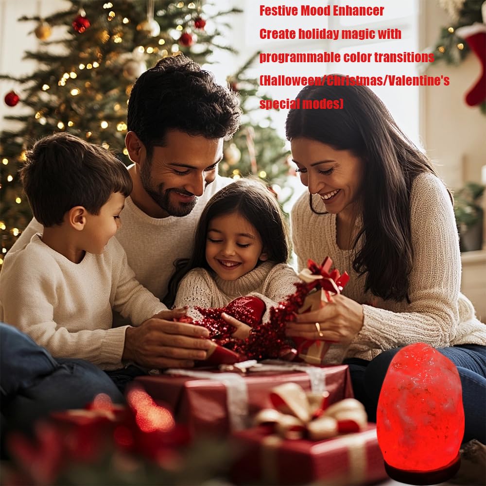 Liuliuyoyo 16 Colors Remote Salt Himalayan Salt Lamp Natural Crystal Salt Rock Lamp Hand Carved Night Lights, USB Salt Crystal L