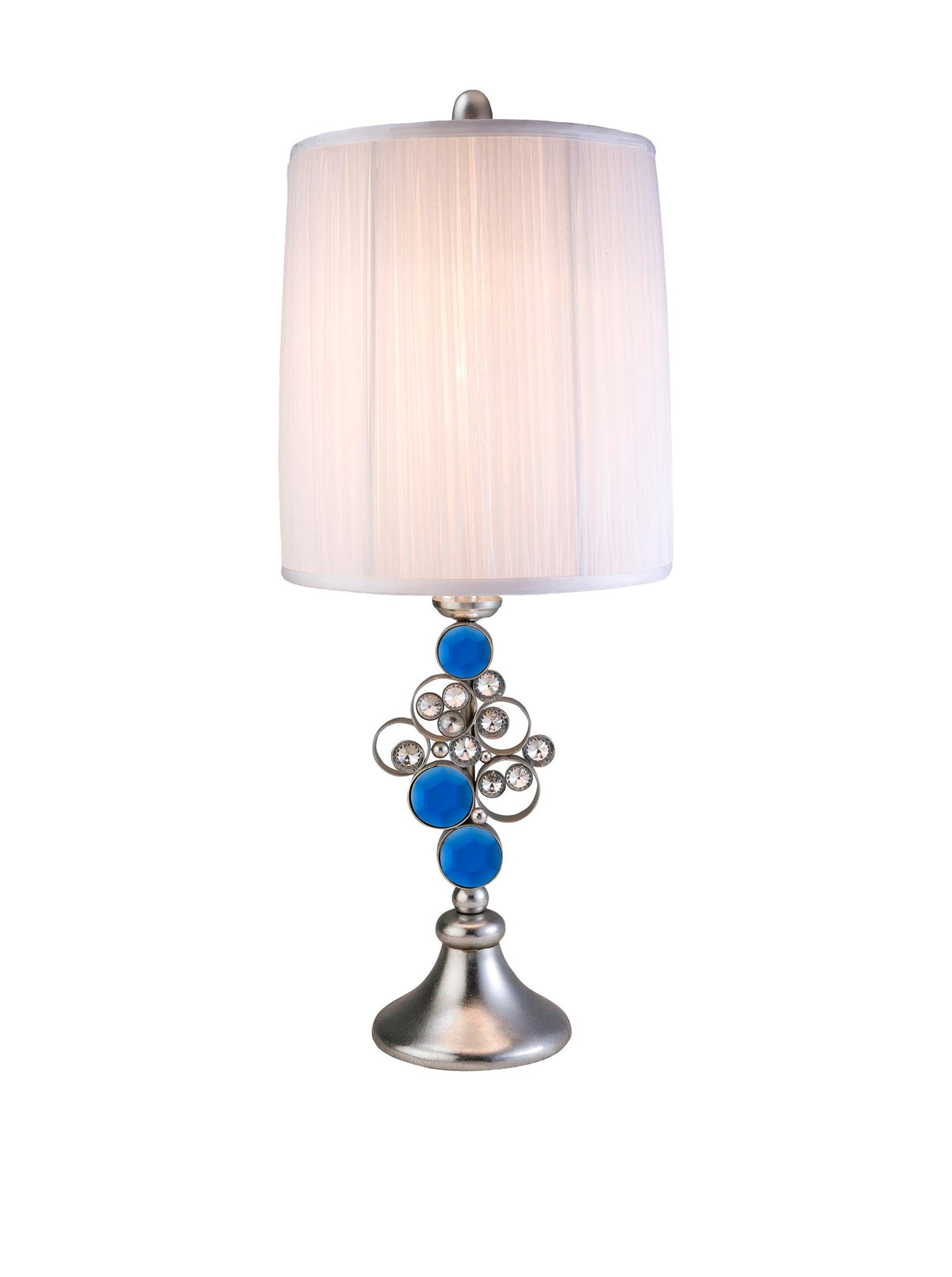 Ore International Just Dazzle 28&quot; Buffet Table Lamp, Blue/Silver Resin Accent Lighting