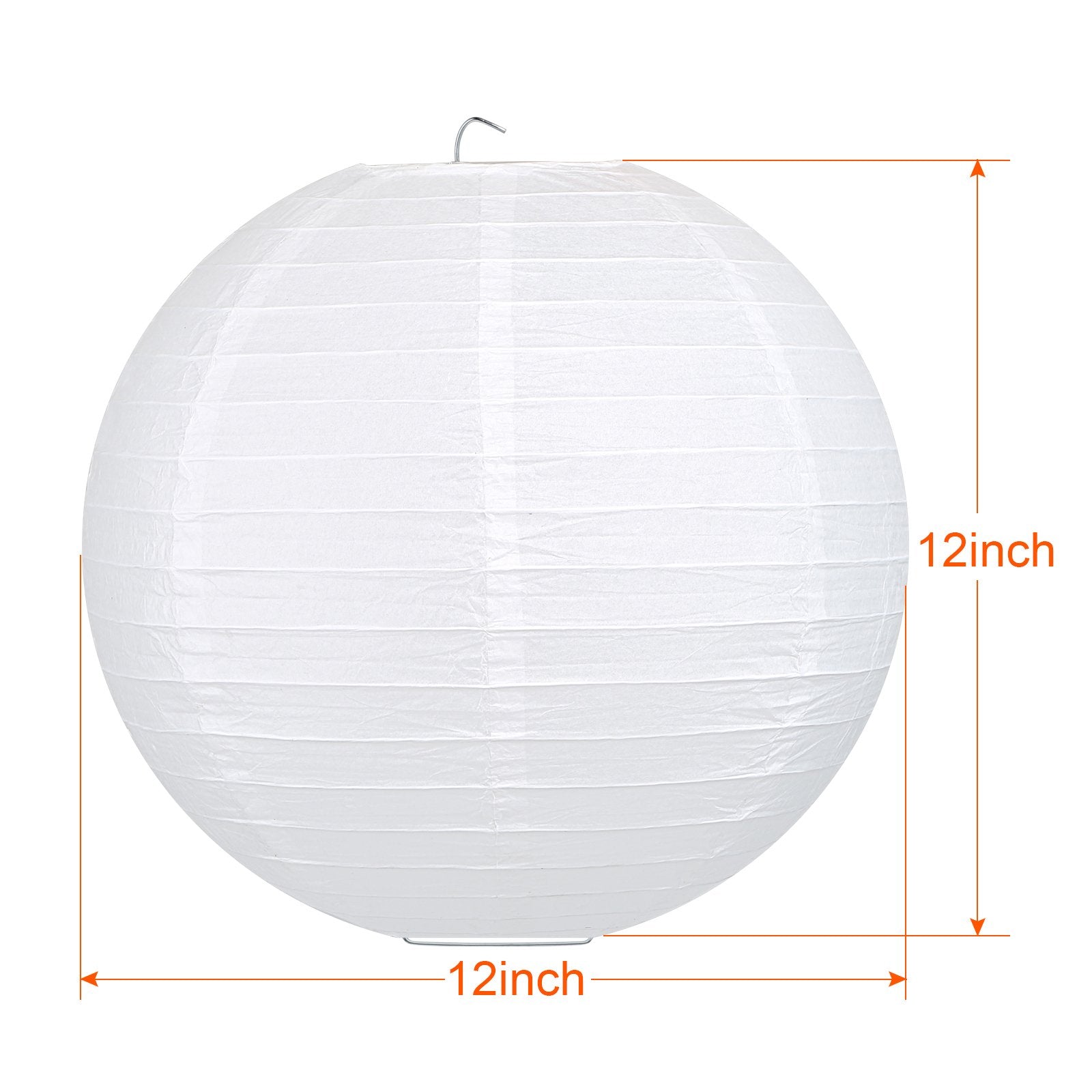 Lihao 12 Inch White Round Paper Lanterns (10 Pack)