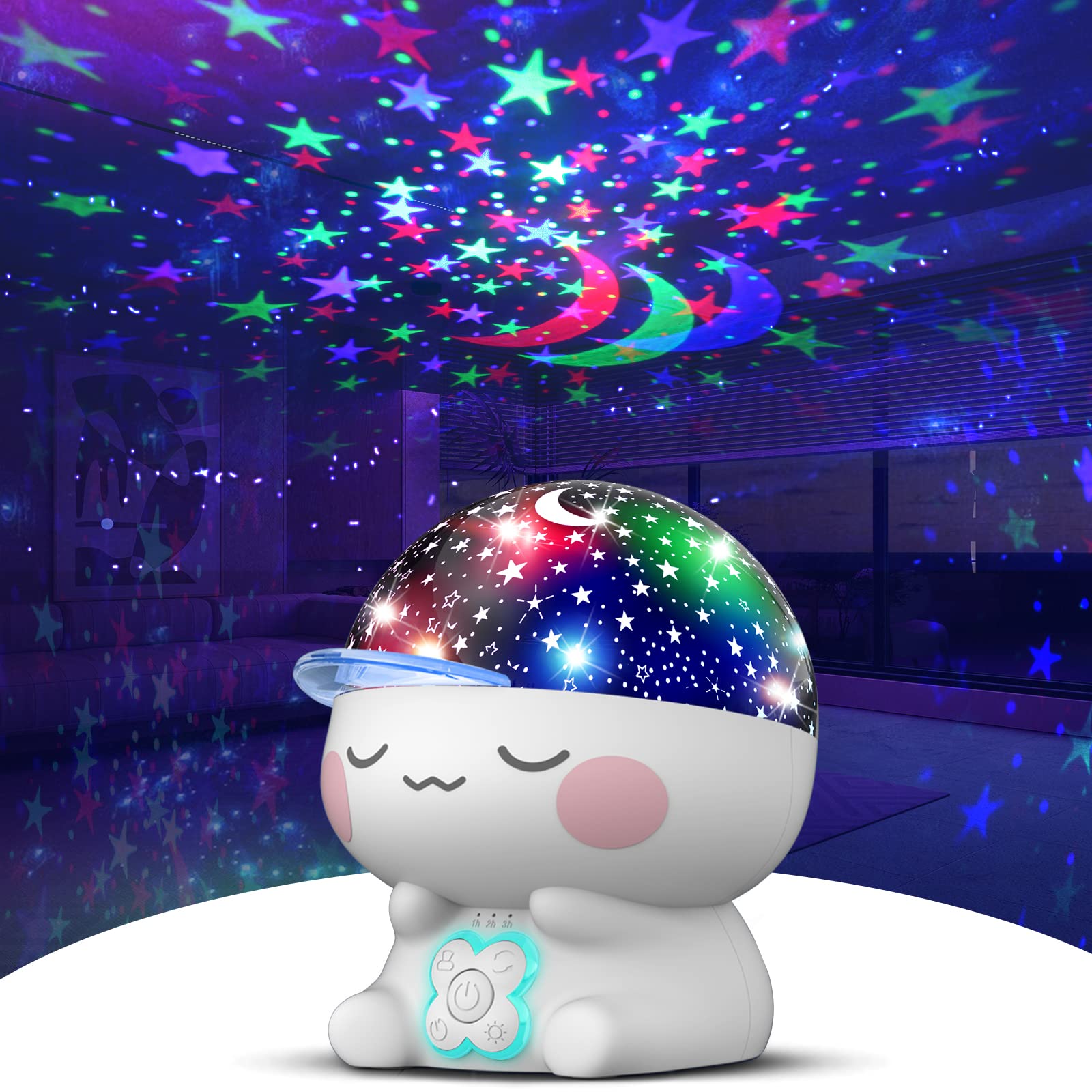 CHENFAN Star Projector Night Light for Kids, 360° Rotation, Timer, Multicolor, Model A-001