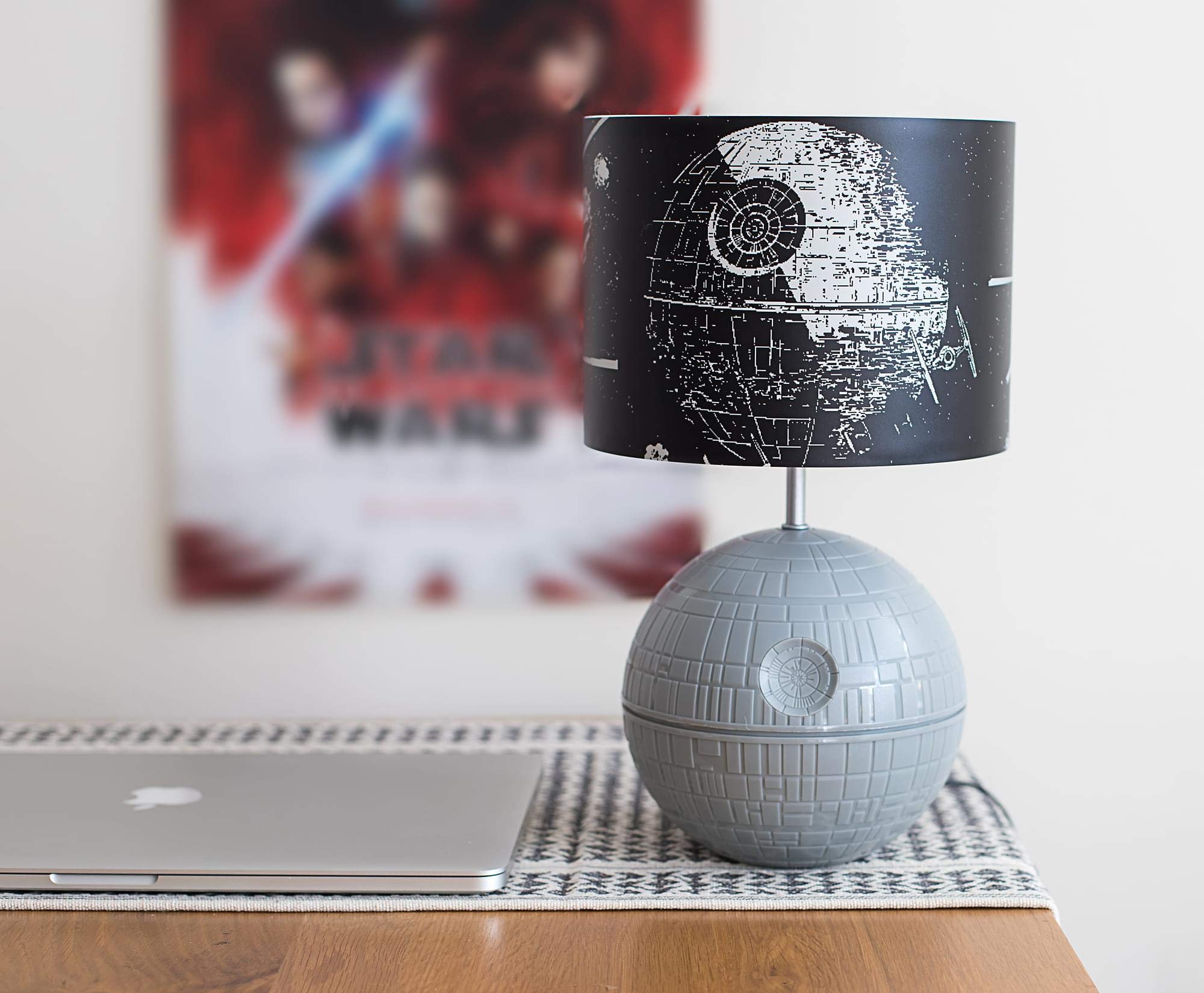 Star Wars Death Star 3D Touch Lamp | Led Desk Lamp With Printed Death Star Lamp Shade | Usb Lamp | 14 Inches