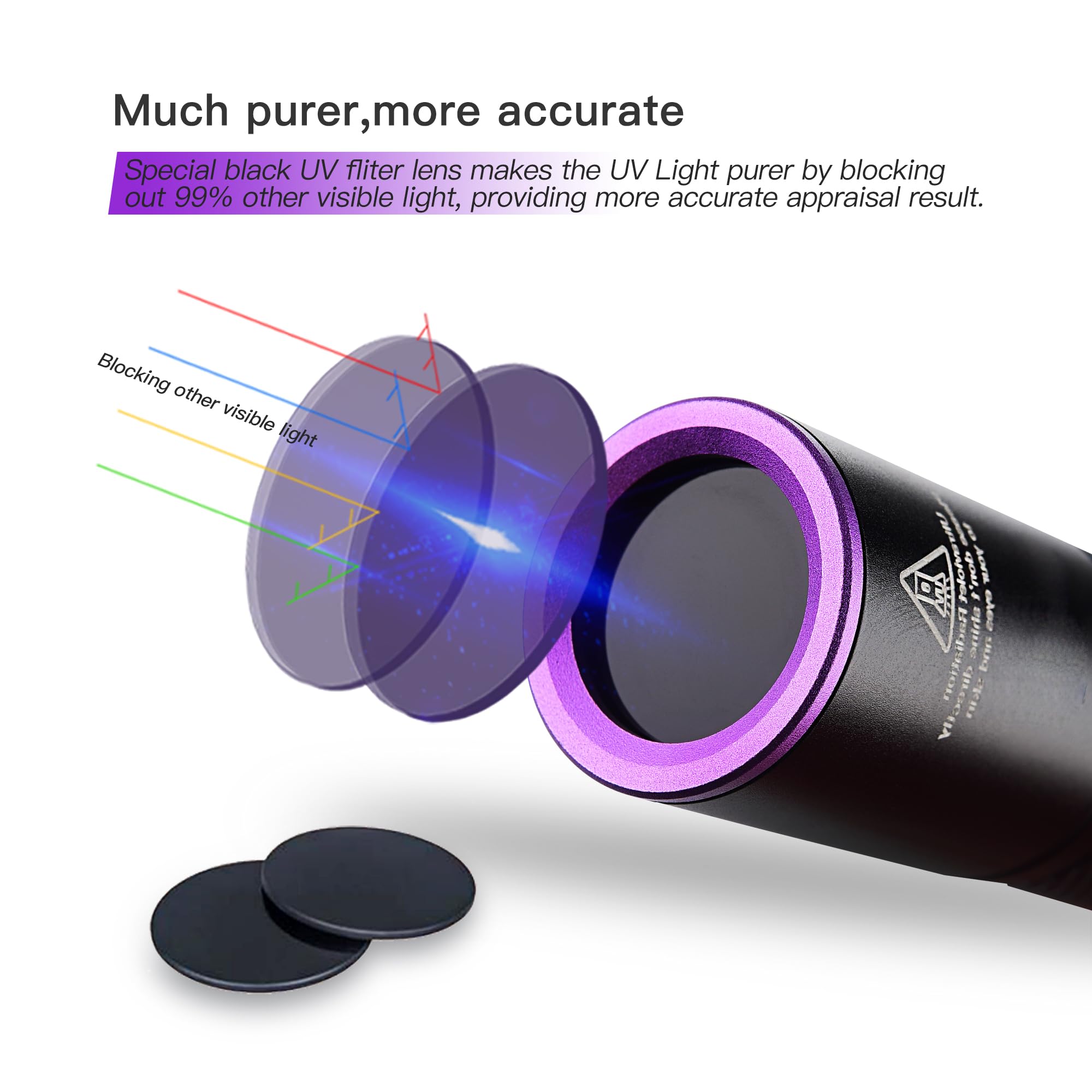 TactEagle UV Flashlight Mini UVA-T3, Portable Black Light for Pet Urine Detection & Scorpion Finding