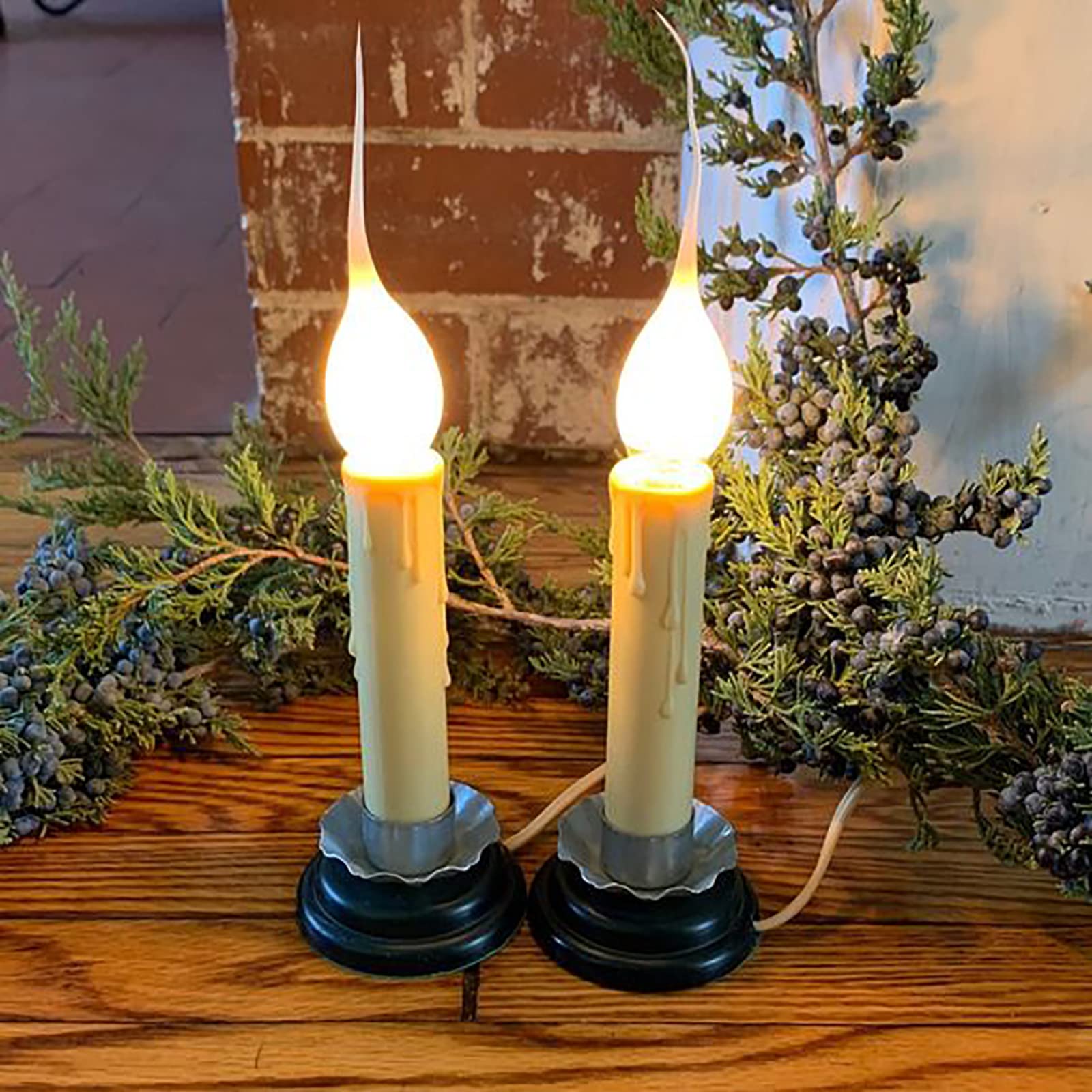 Doratale C7 Silicone Dipped Candle Light Bulbs, 5 Watt Clear, 120 Volt, 12 Pack for Christmas Chandelier & Window Decor
