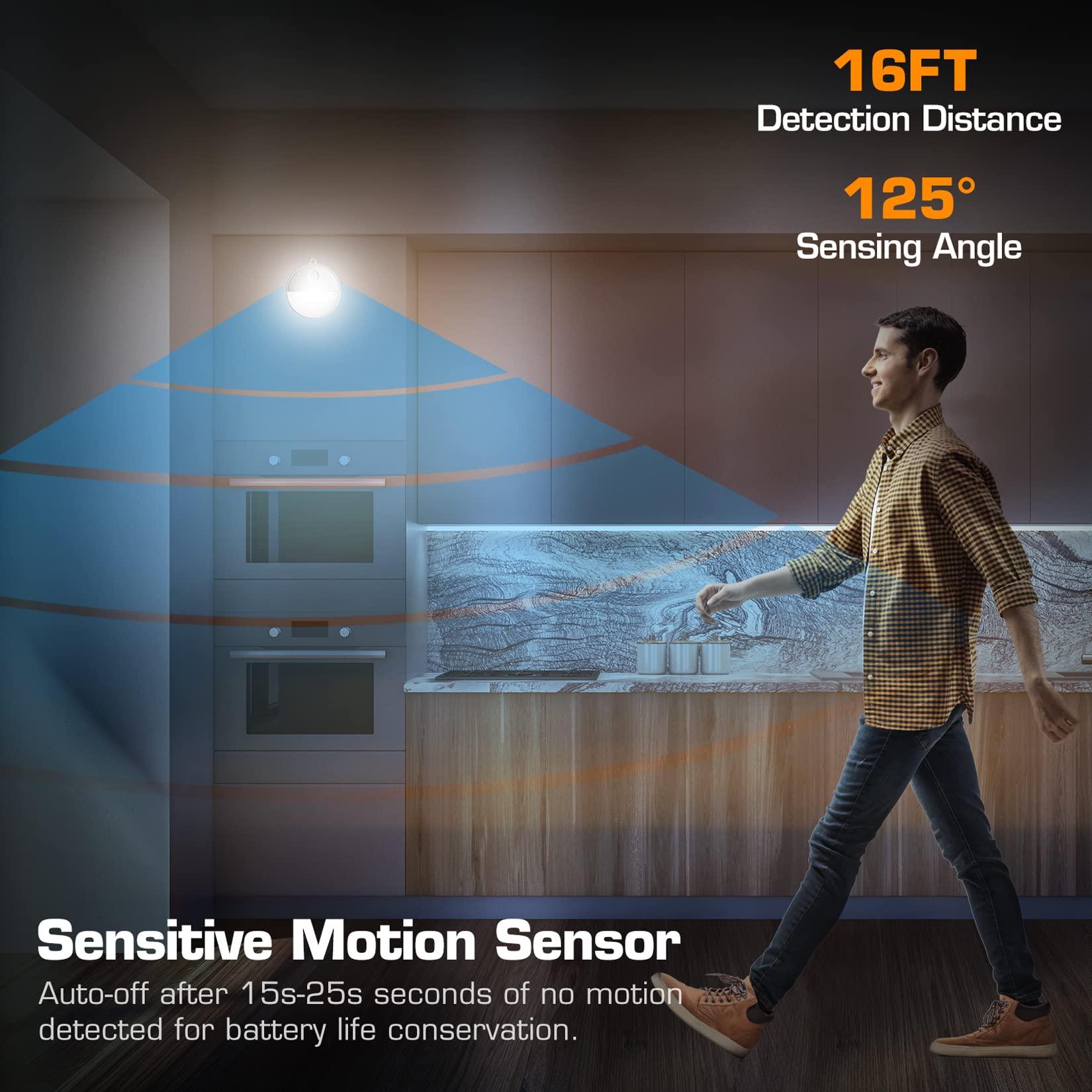 Everbrite Led Motion Sensor Night Light, Automated On & Off, Cool White Motion Activated Led Night Light For Kitchen, Bathroom,