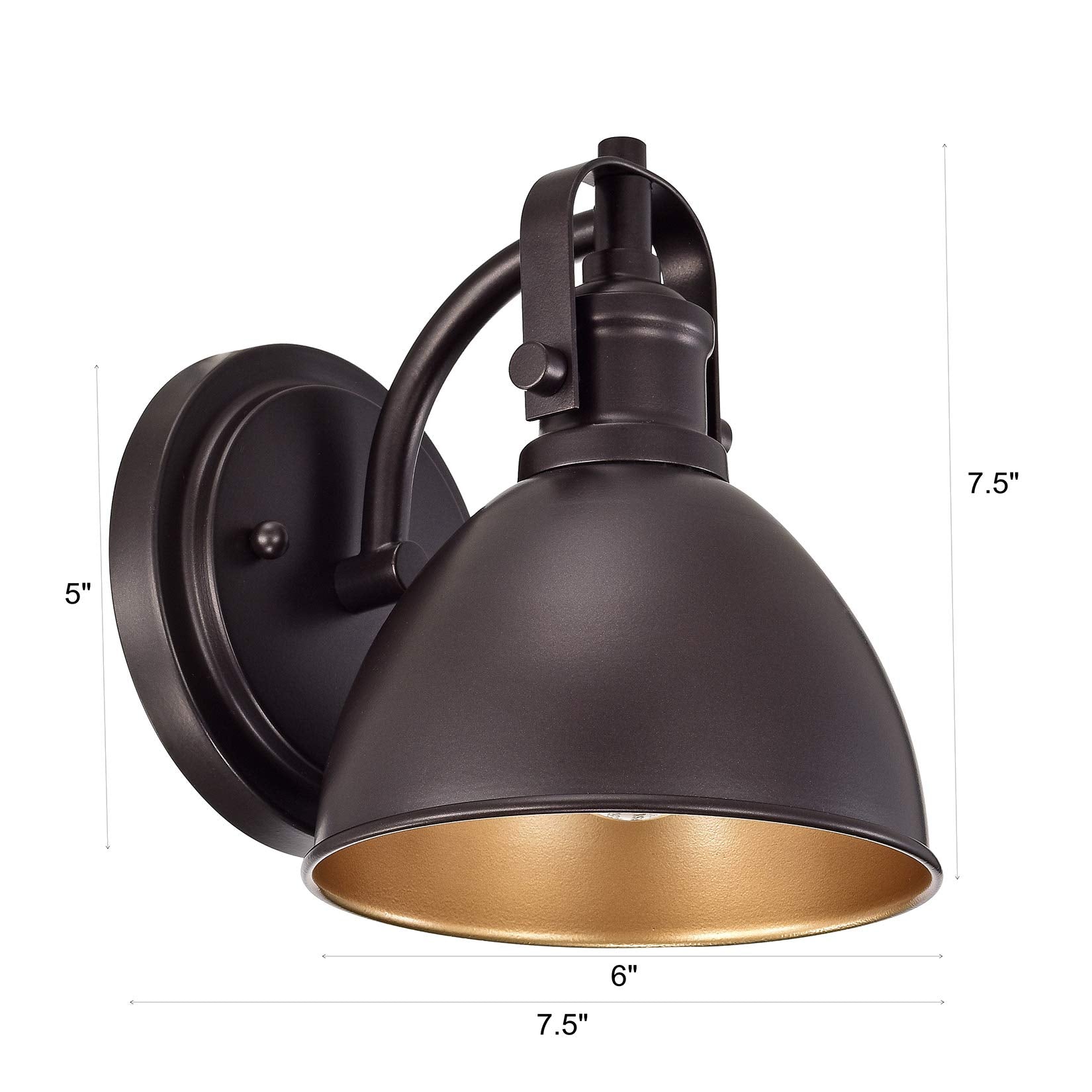 ACLand Oil Rubbed Bronze Gooseneck Wall Sconce, 7.5 Rustic Farmhouse Vanity Light, Barn Light Fixture for Bathroom, Bedroom, Gar